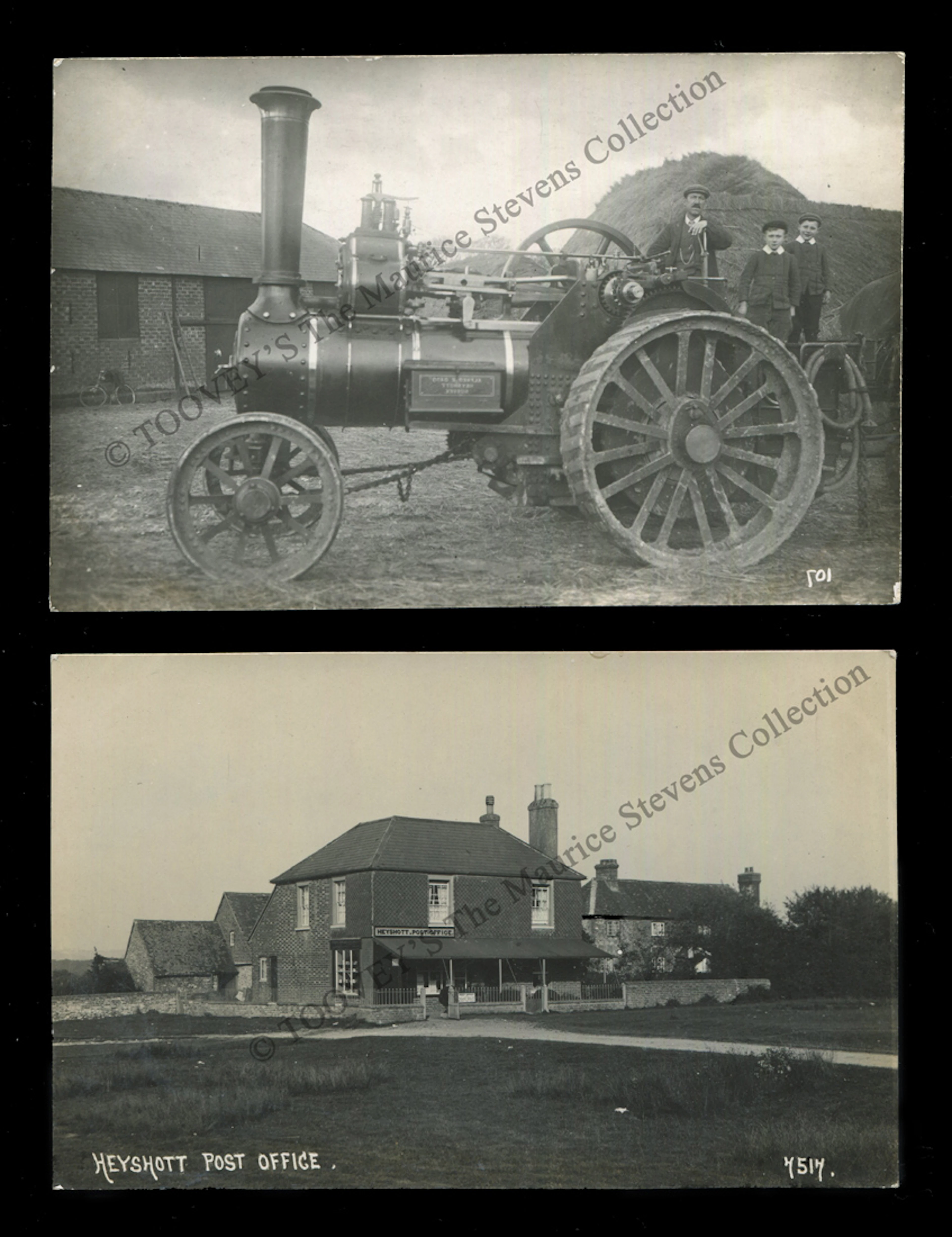HEYSHOTT. A PHOTOGRAPHIC POSTCARD OF A STEAM ENGINE WITH PLAQUE INSCRIBED