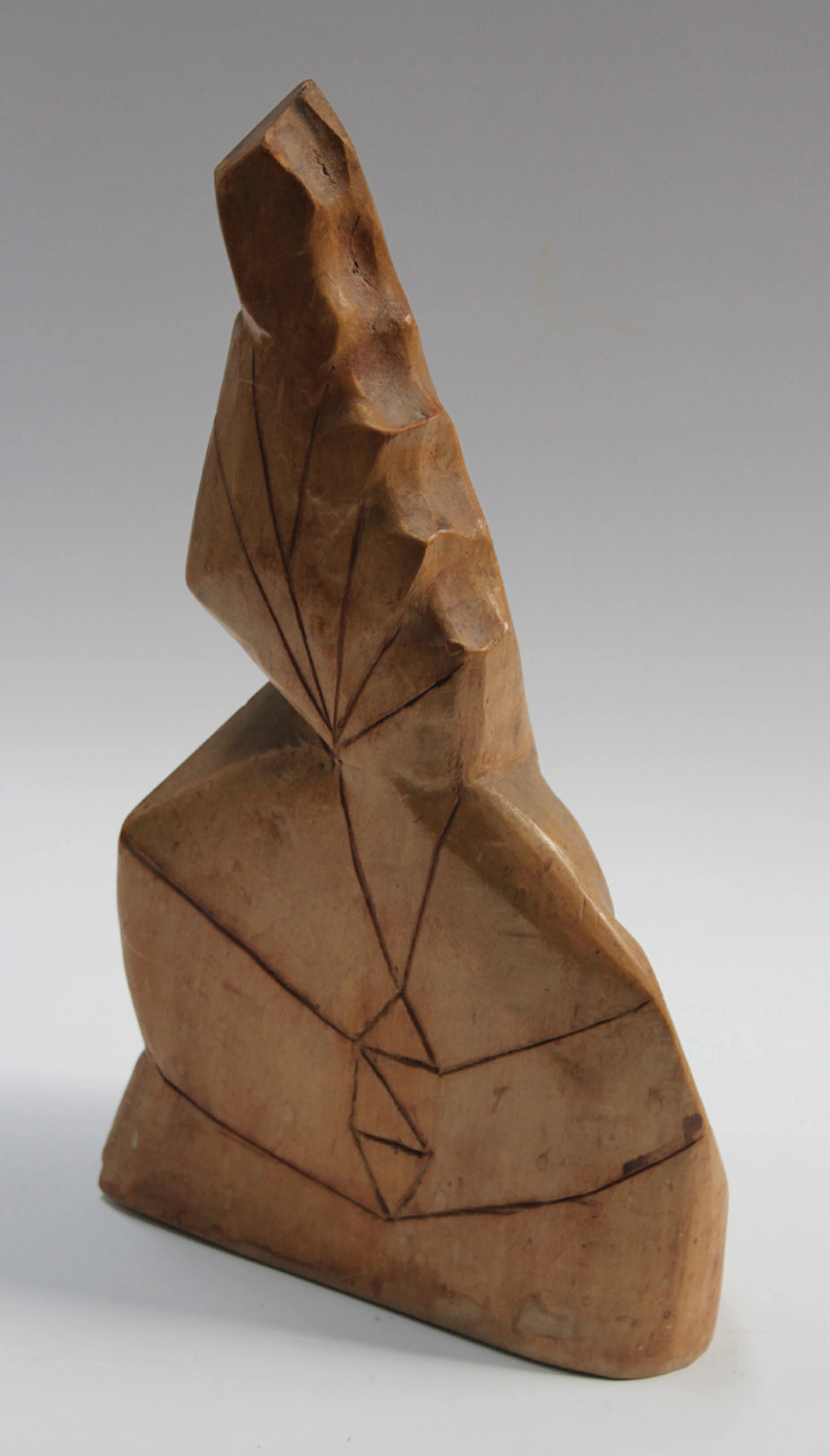 CYRIL SAUNDERS SPACKMAN - A 20TH CENTURY CARVED WOOD ABSTRACT SCULPTURE