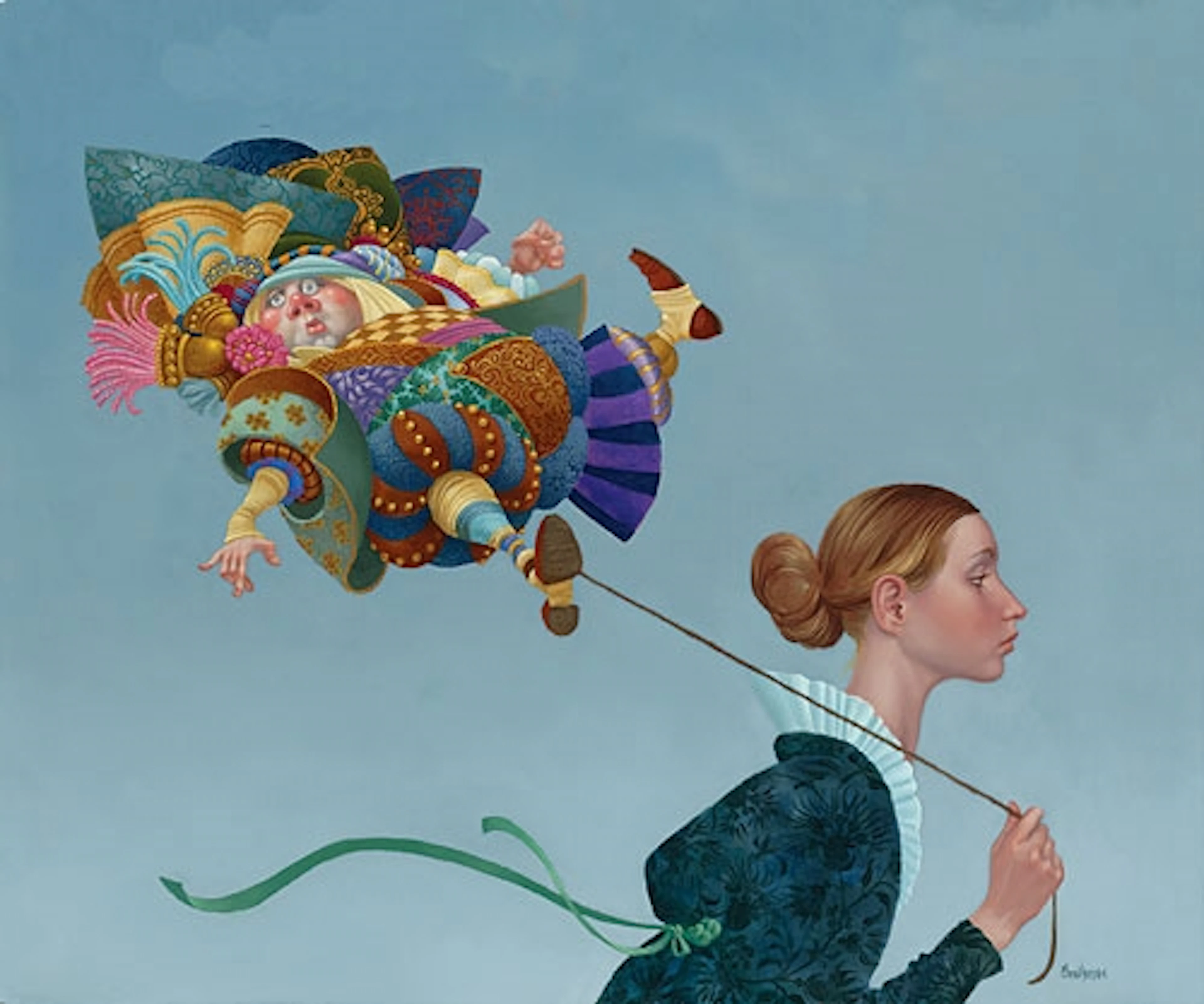 James C. Christensen - Poofy Guy On A Short Leash