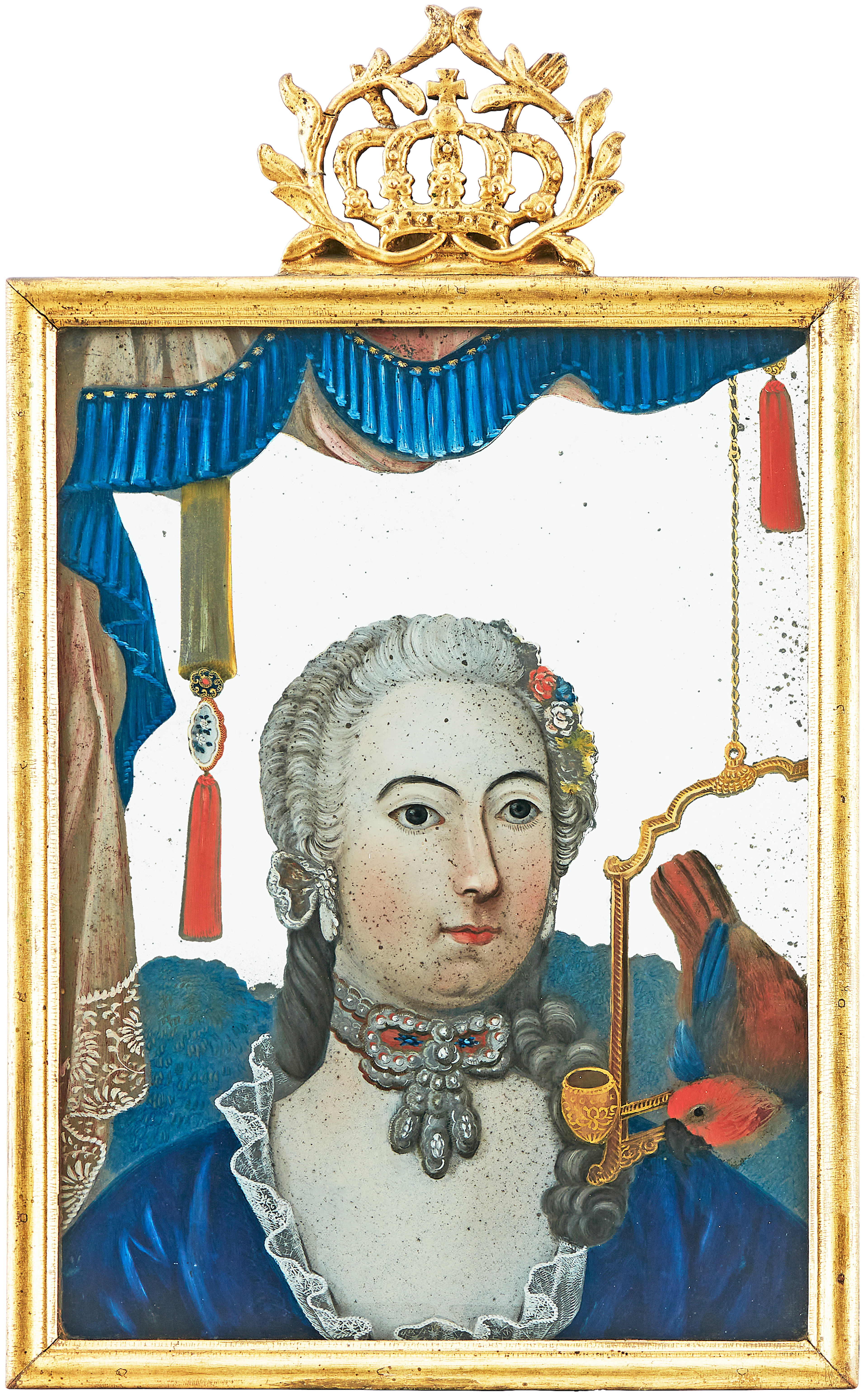A Chinese Reverse Glass Painting of Queen Lovisa Ulrika of Sweden
