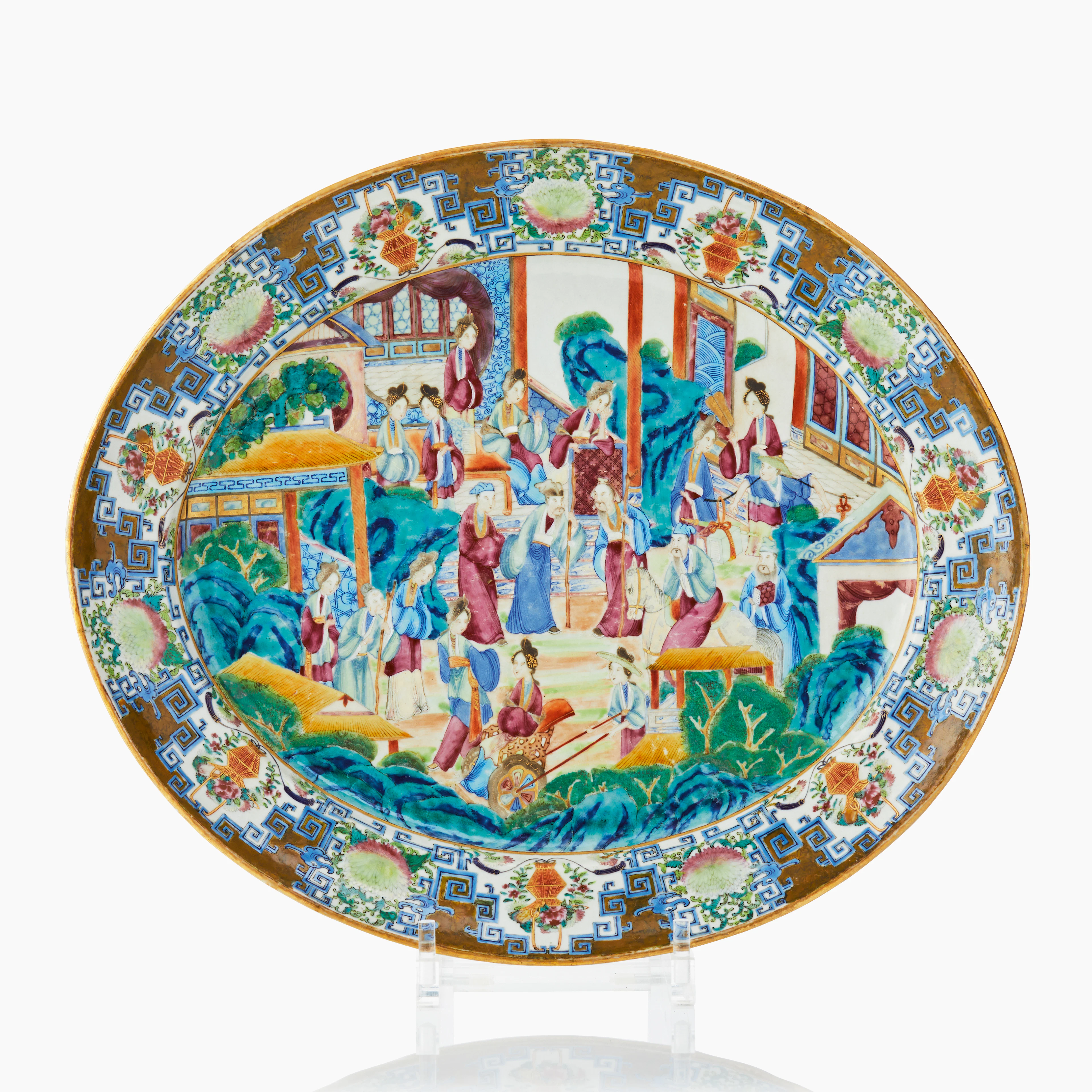 An Imposing Chinese Mandarin Famille Rose Platter