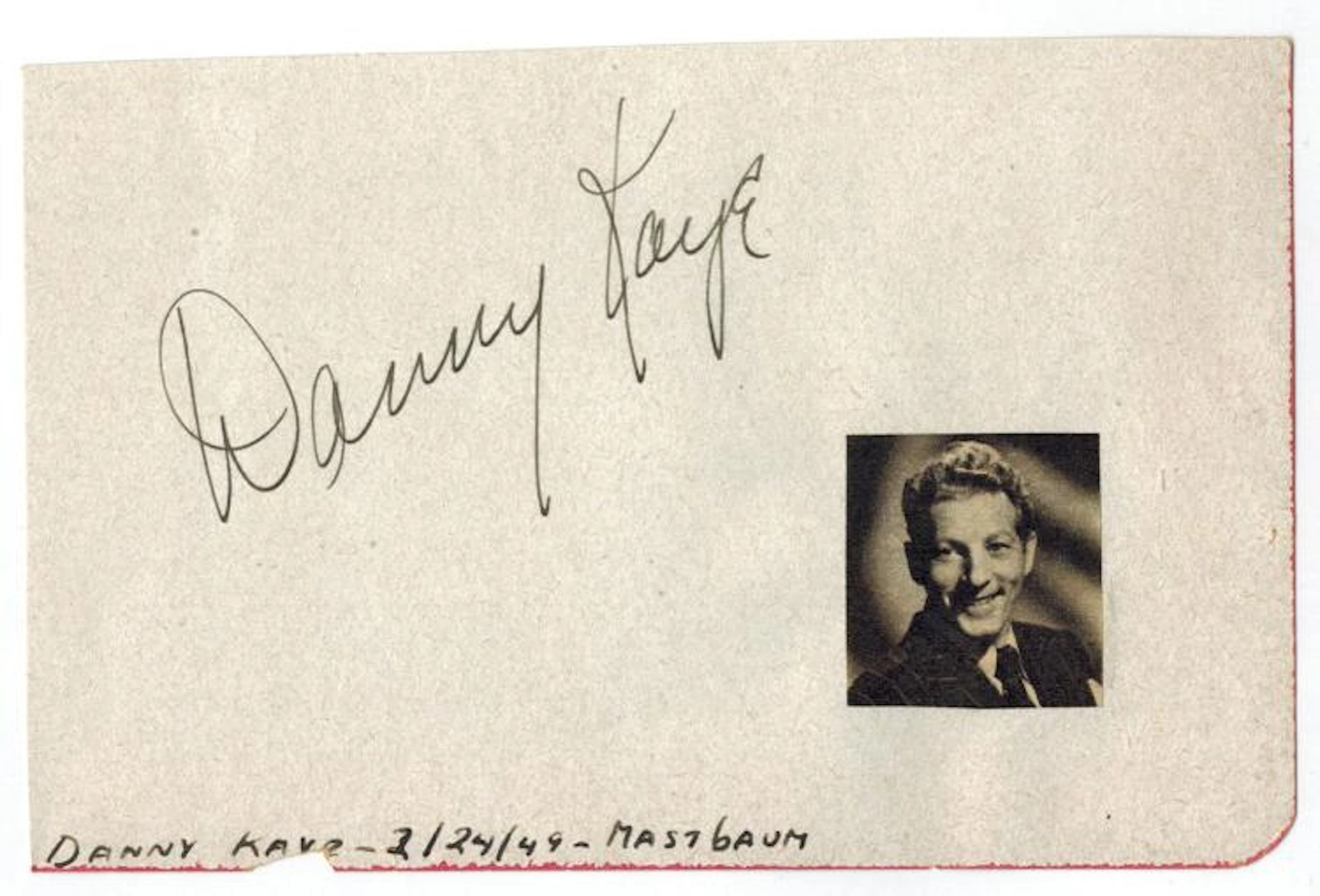 Danny Kaye Hand Signed Vintage Album Page....