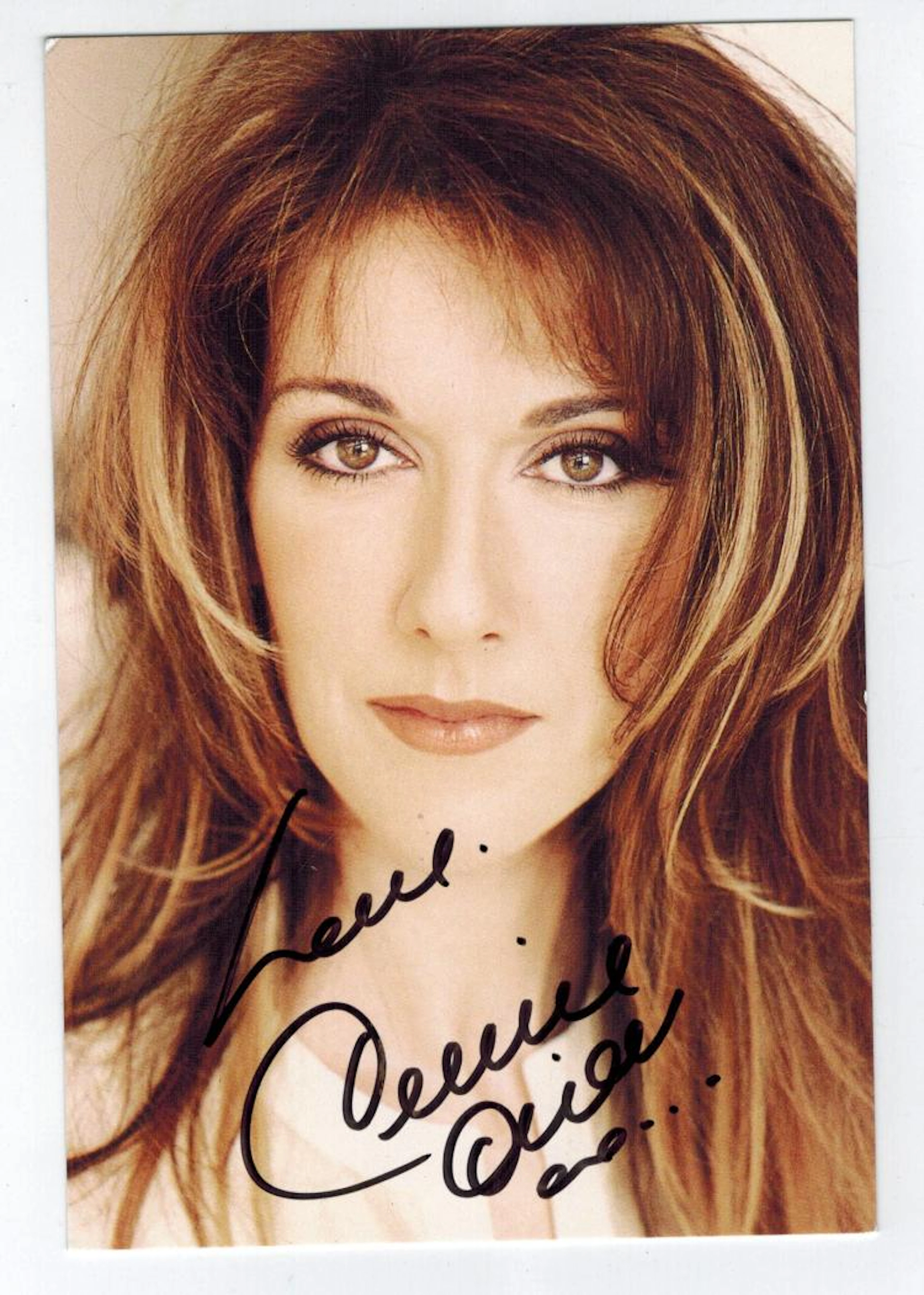 Celine Dion Hand Signed Photo.