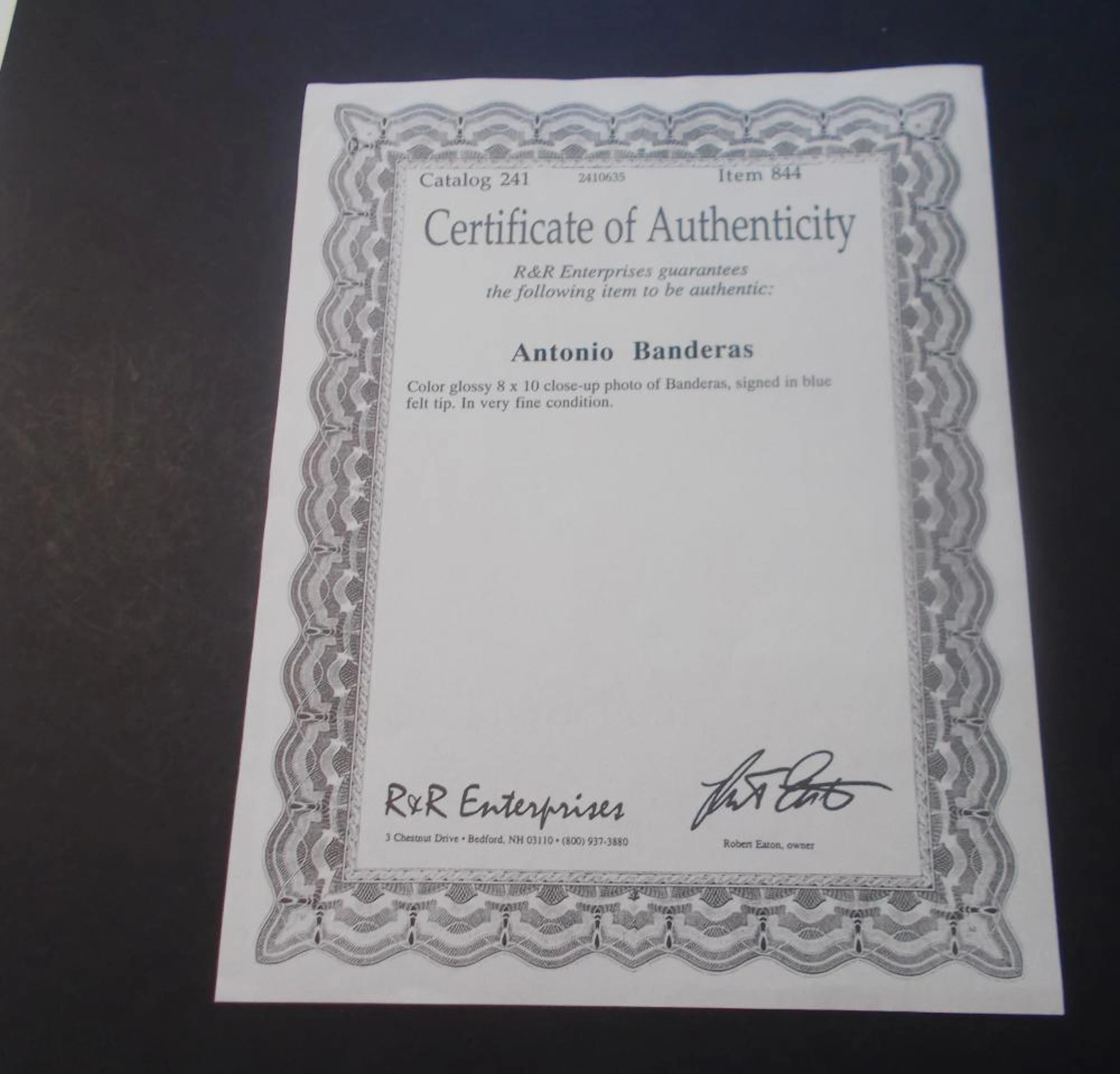 Antonio Banderas Hand Signed Photo W / Certificate