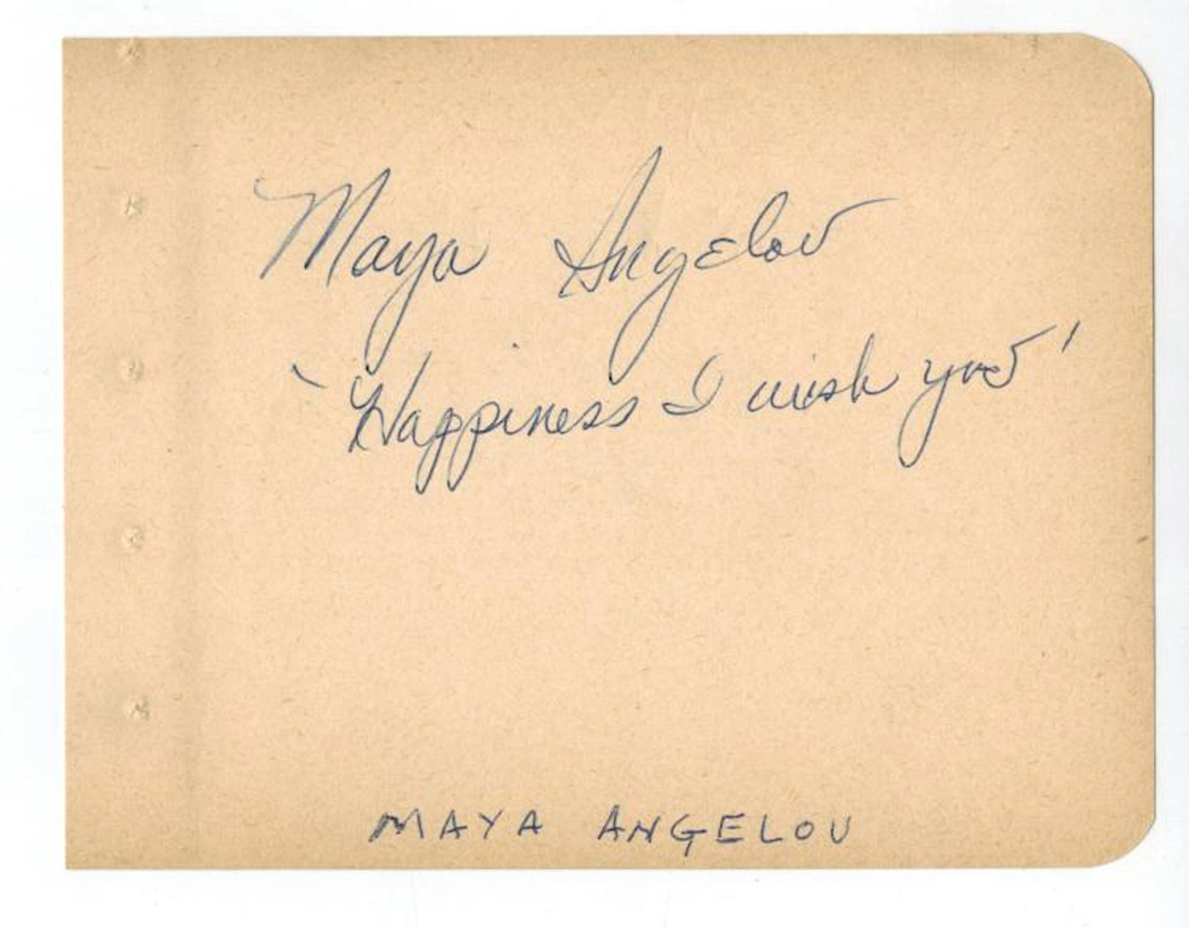 Maya Angelou Hand Signed Album Page...