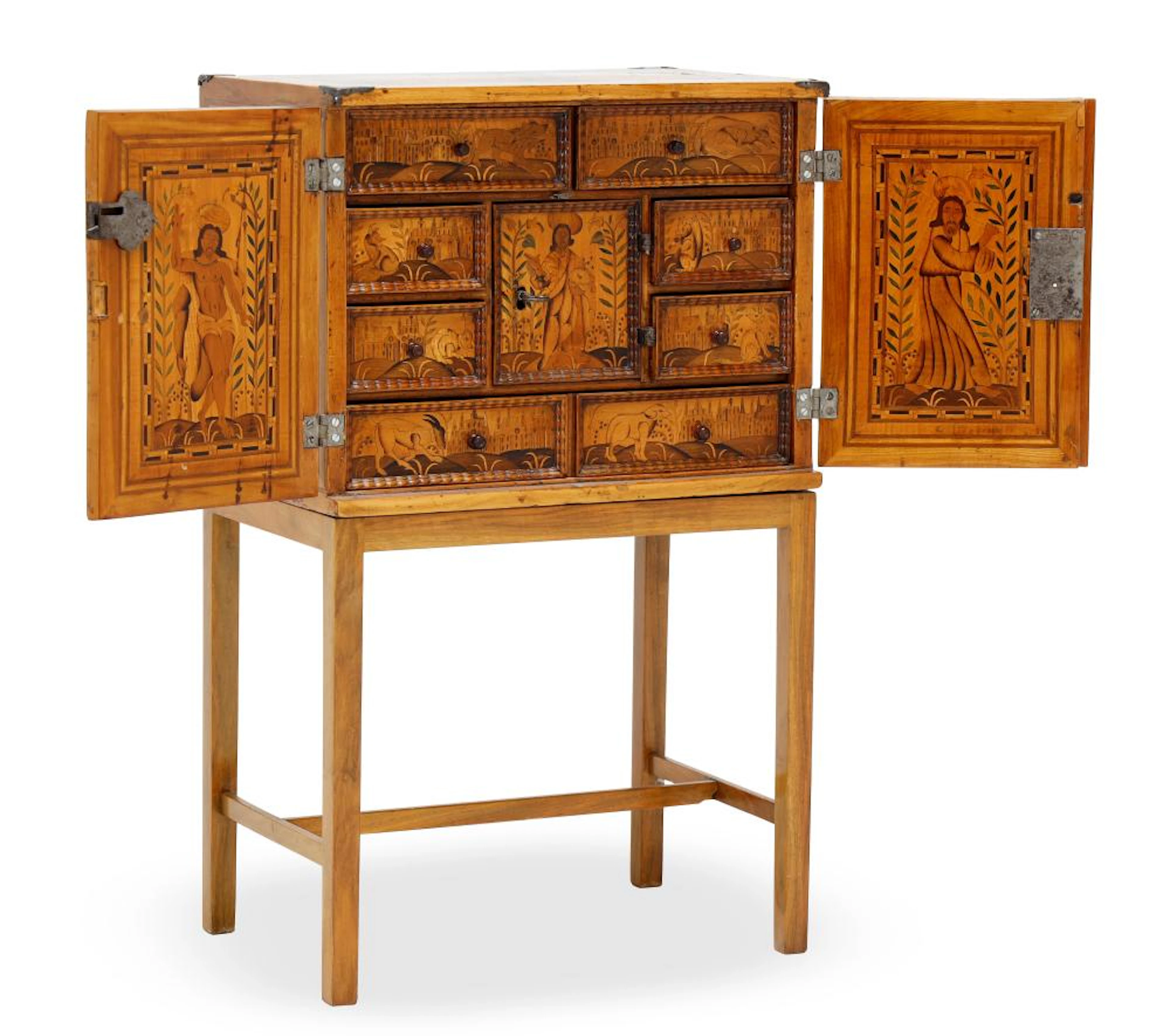 Cabinet, fruitwood with rich inlays