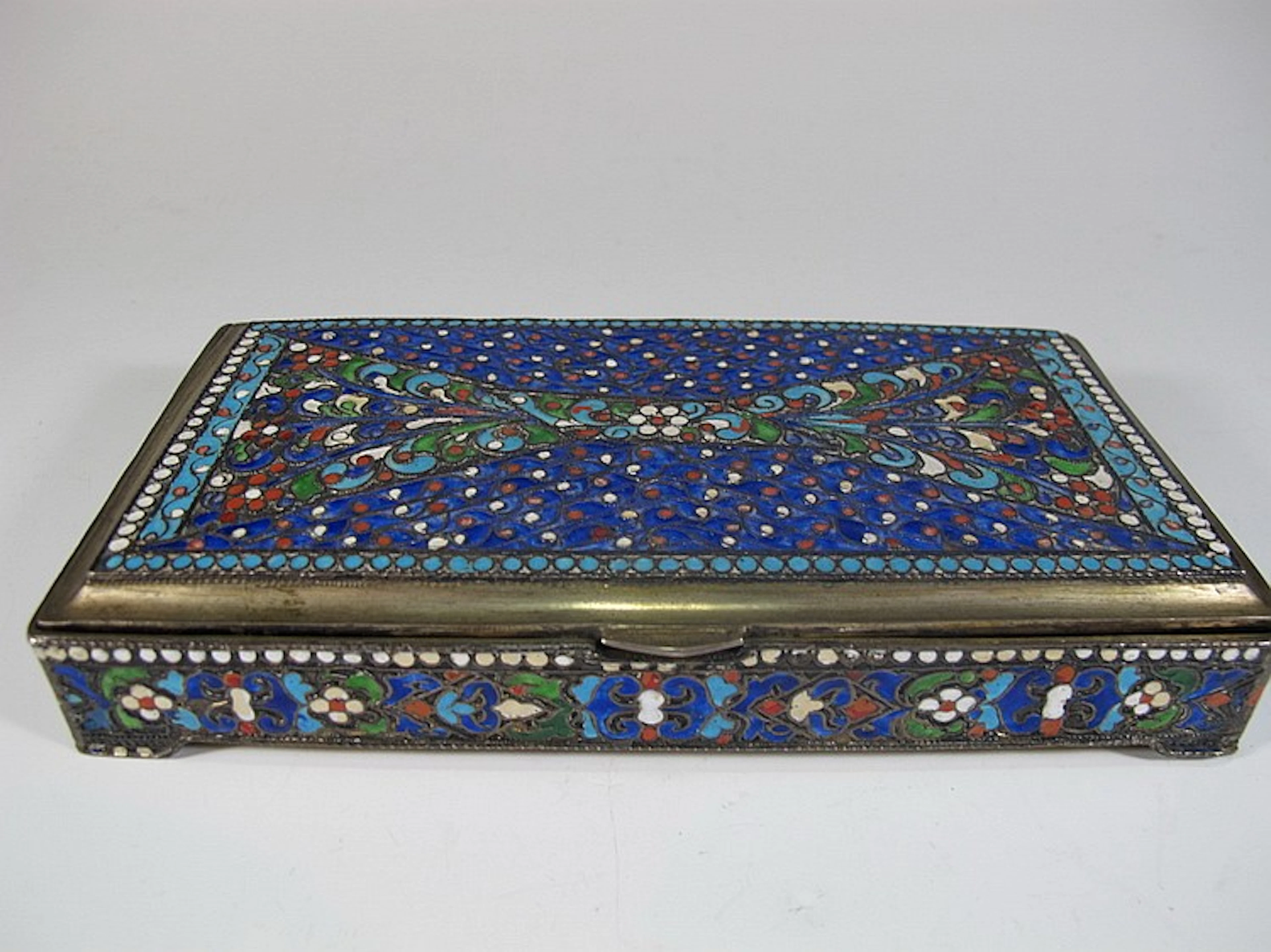 Antique Islamic 800 silver & enamel box