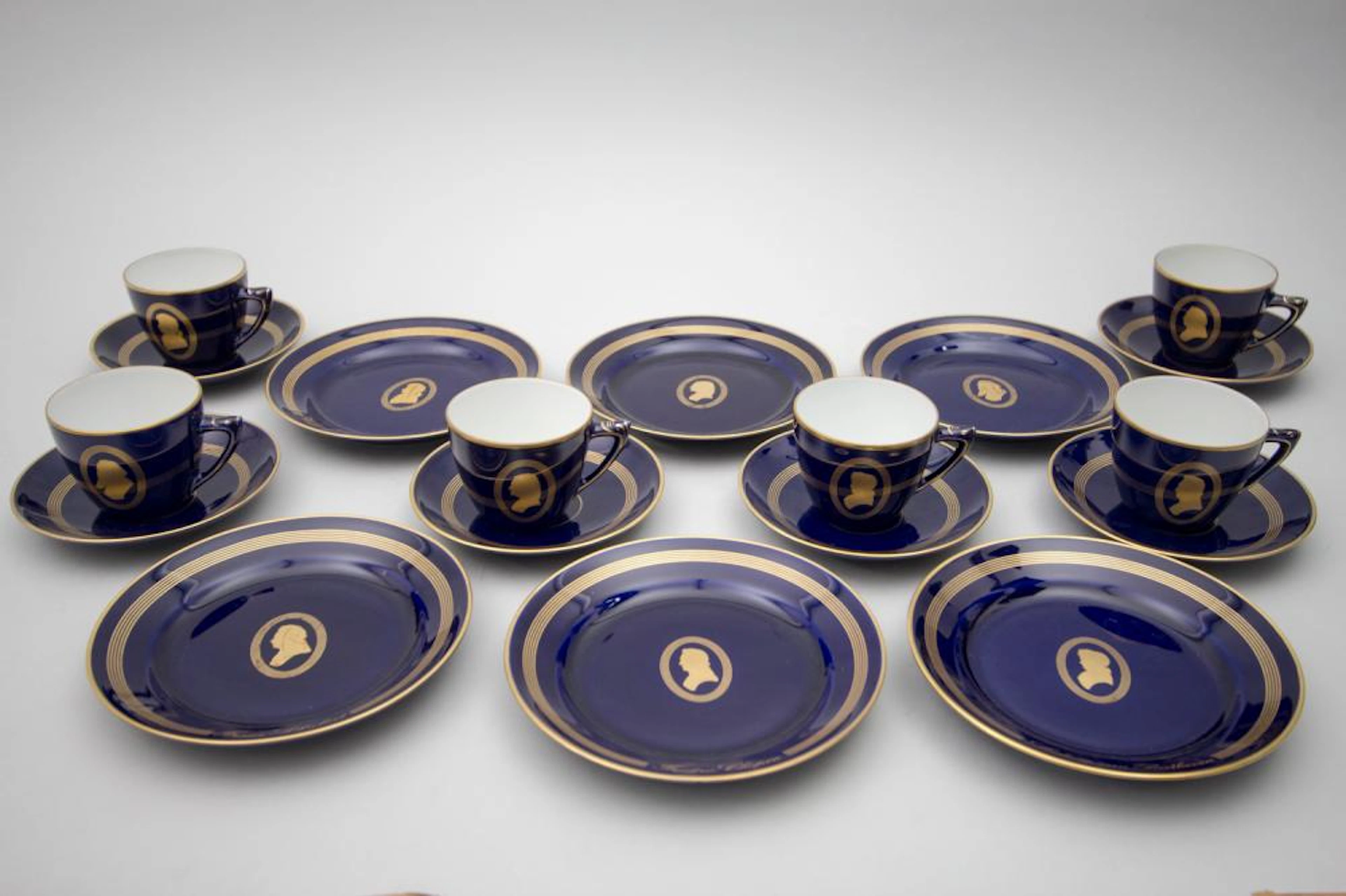 6 Gedecke aus der Komponistenserie / A set of 6 cups