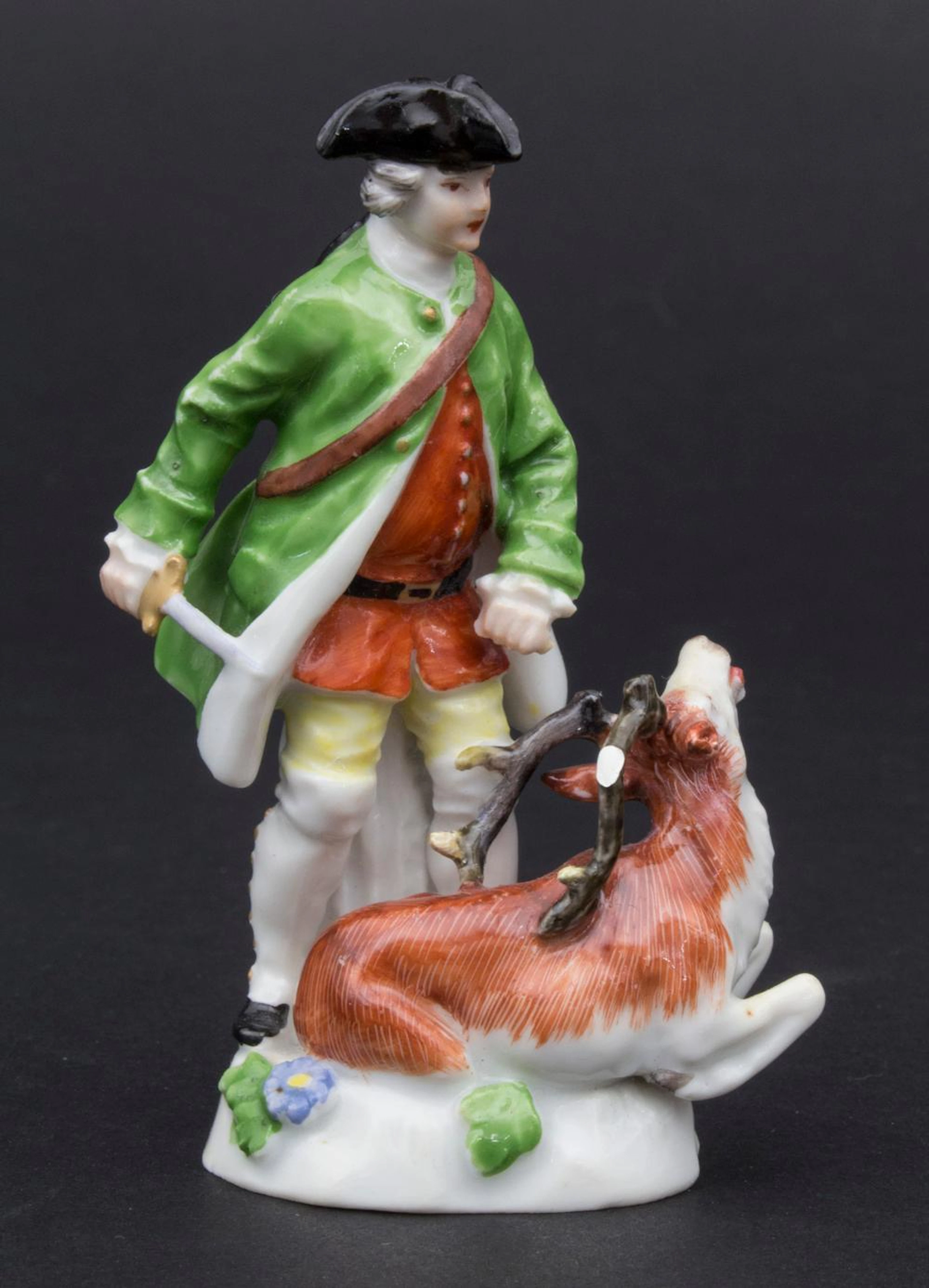 Jäger mit Hirsch / A huntsman with a deer, wohl deutsch, Ende 19. Jh.