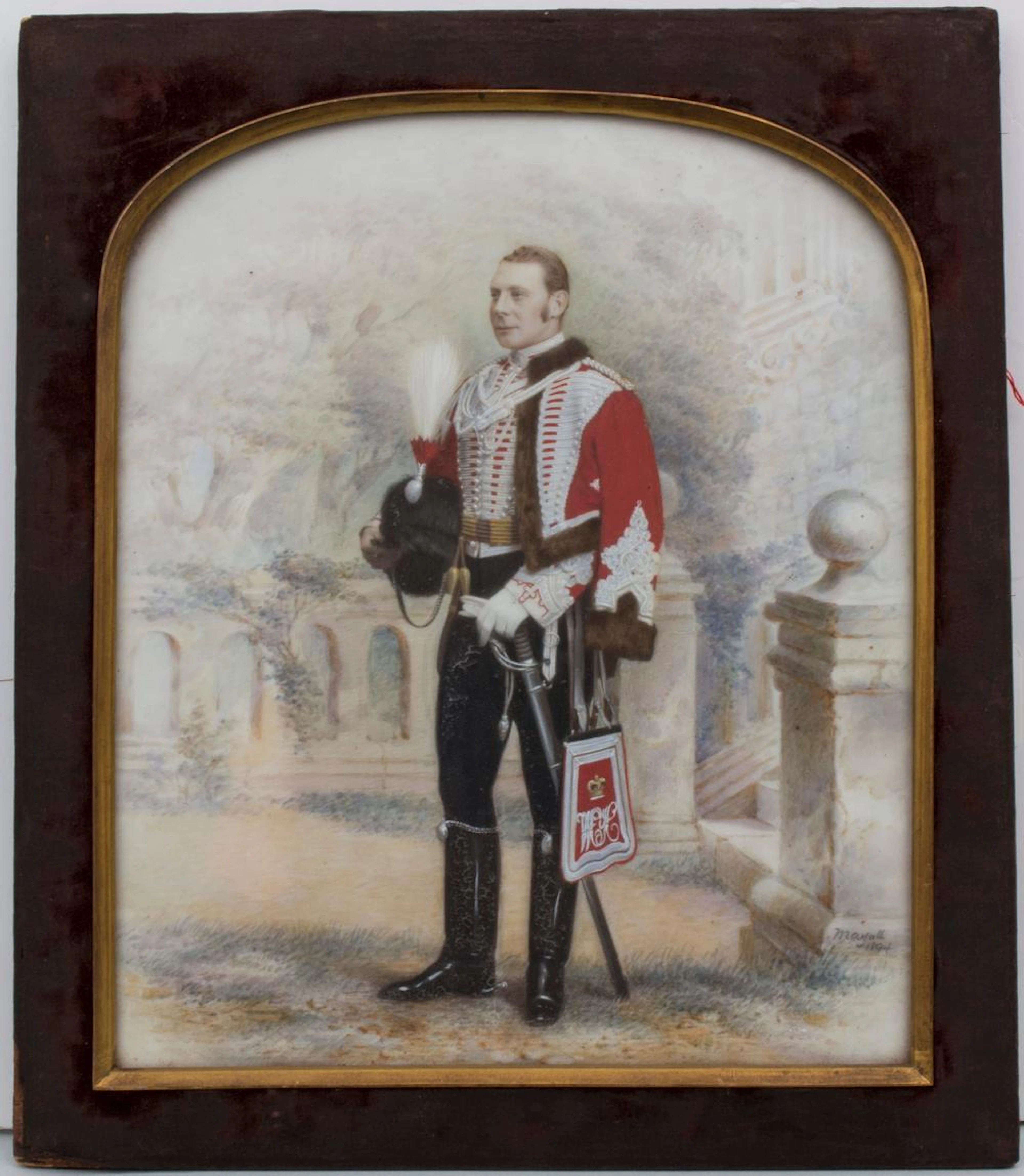 Porzellanplatte mit dem Portrait eines Offiziers / A...