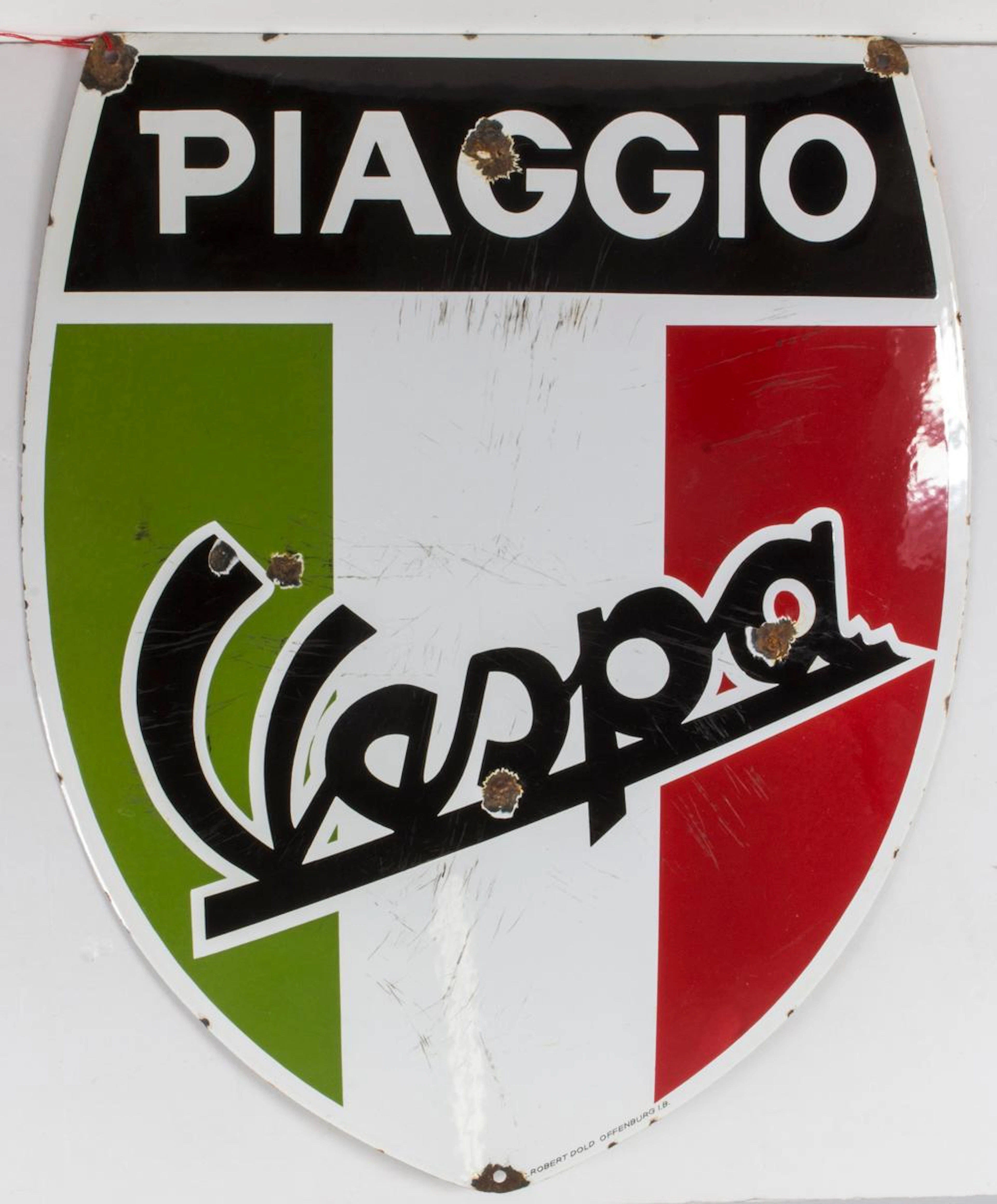 Emailwerbeschild 'Piaggio Vespa' / An enamel advertising sig