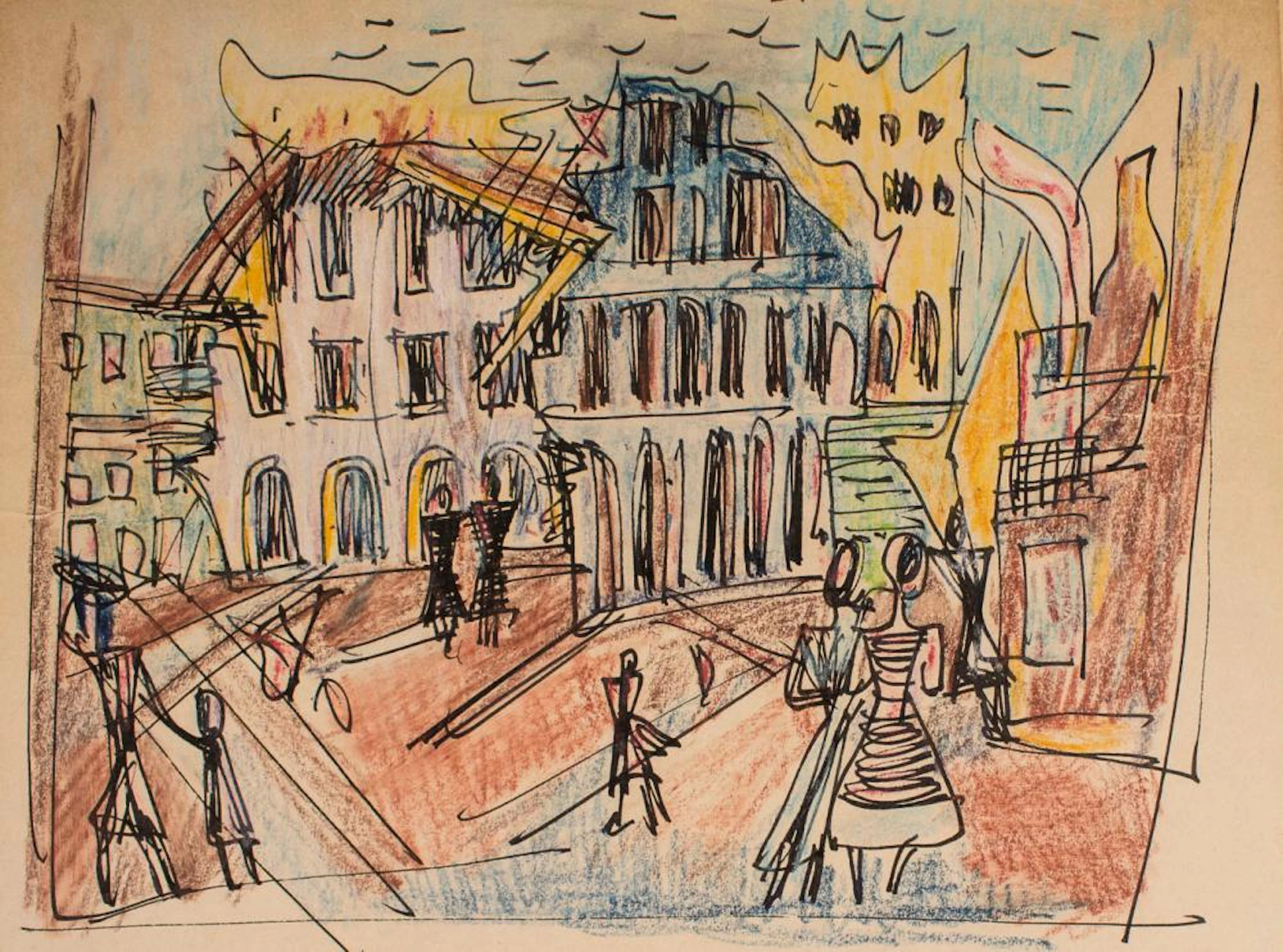 Marcel Janco (1895-1984), 'Les ruins de guerre' / 'Ruins of war', 1948