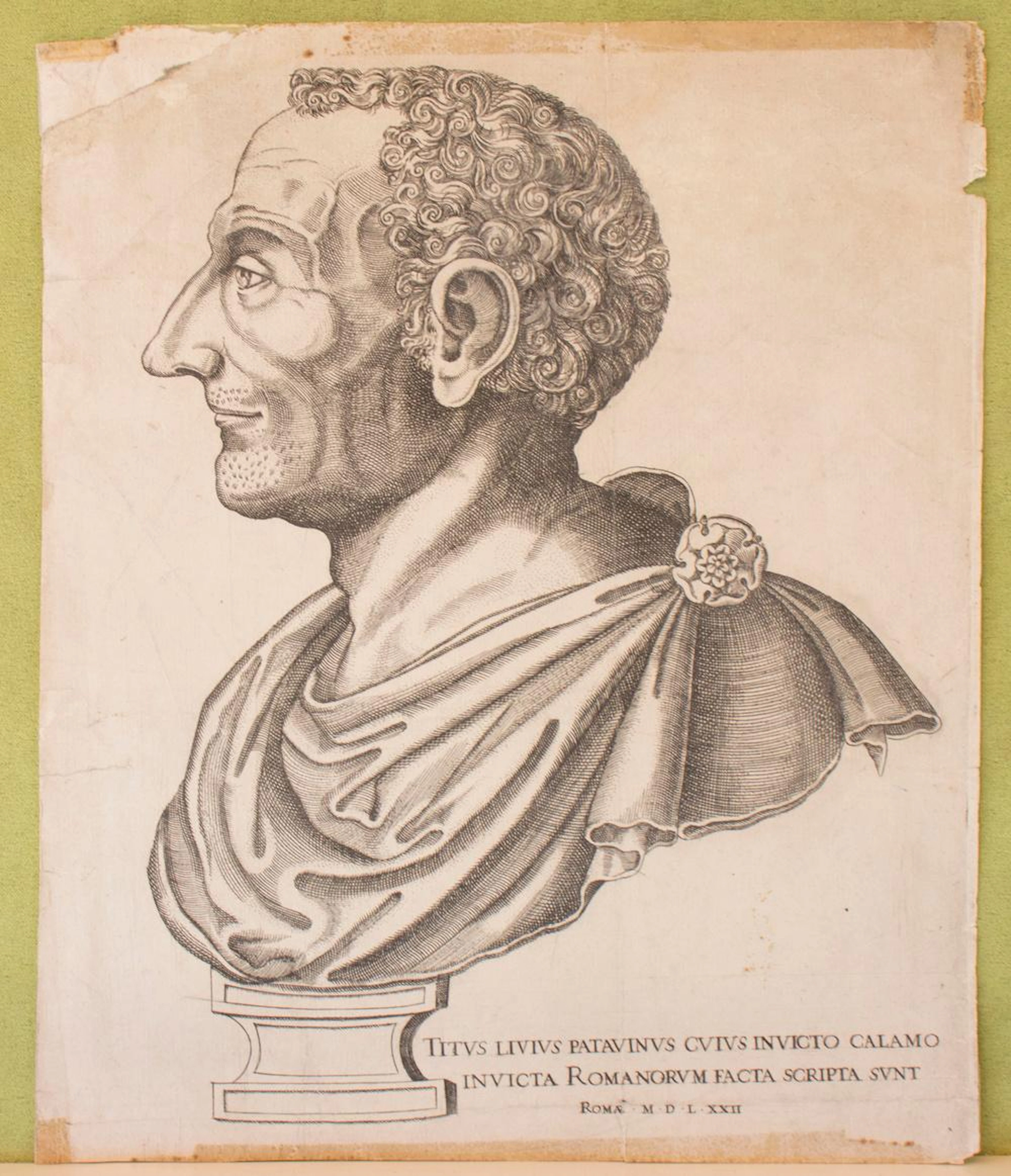 Stich von Kaiser Titus Livius / An engraving of Emperor Titus Livius
