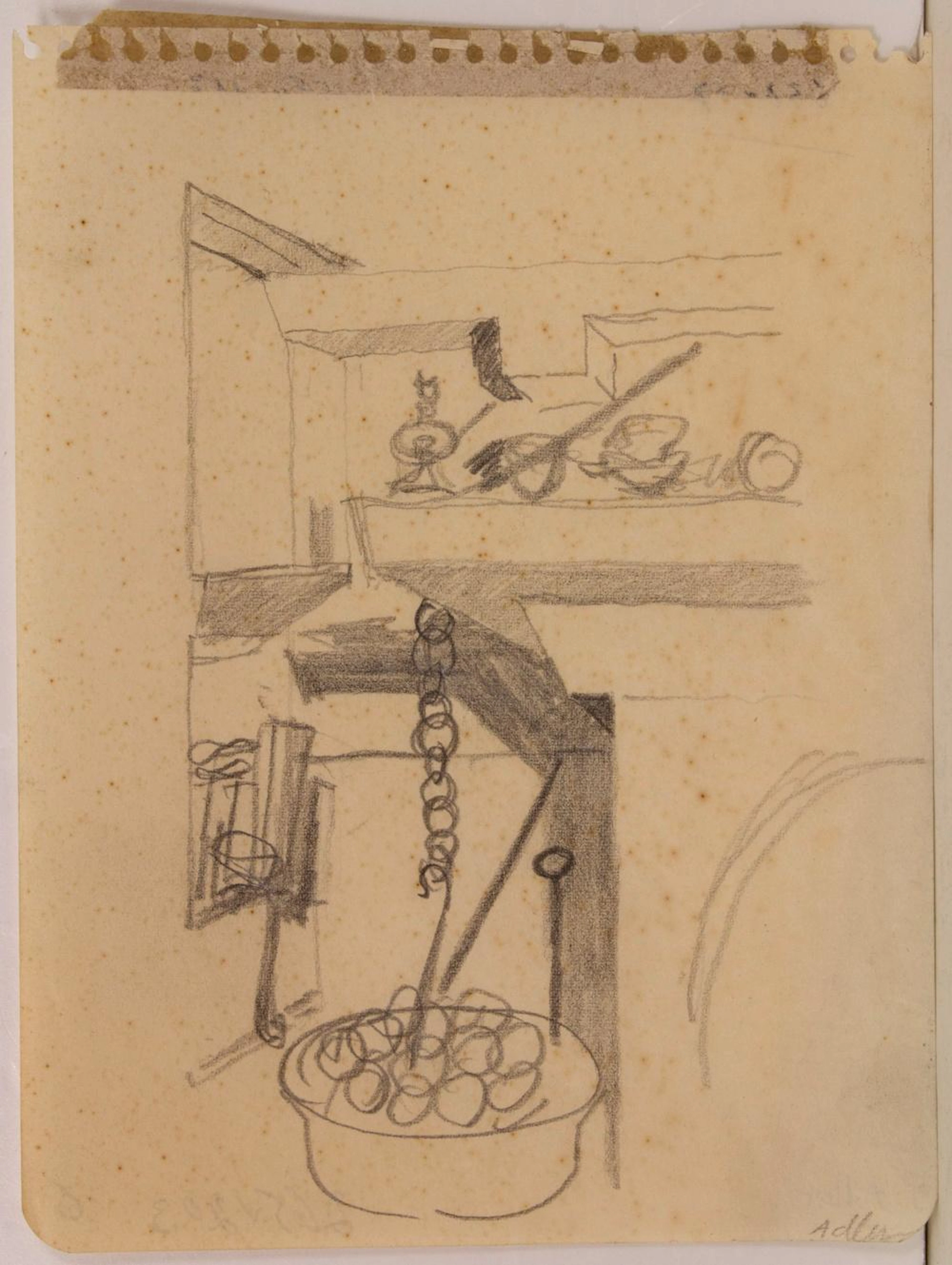 Jankel Adler (1895-1949), 'Skizzenhaftes Interieur' / 'A sketchy interior'