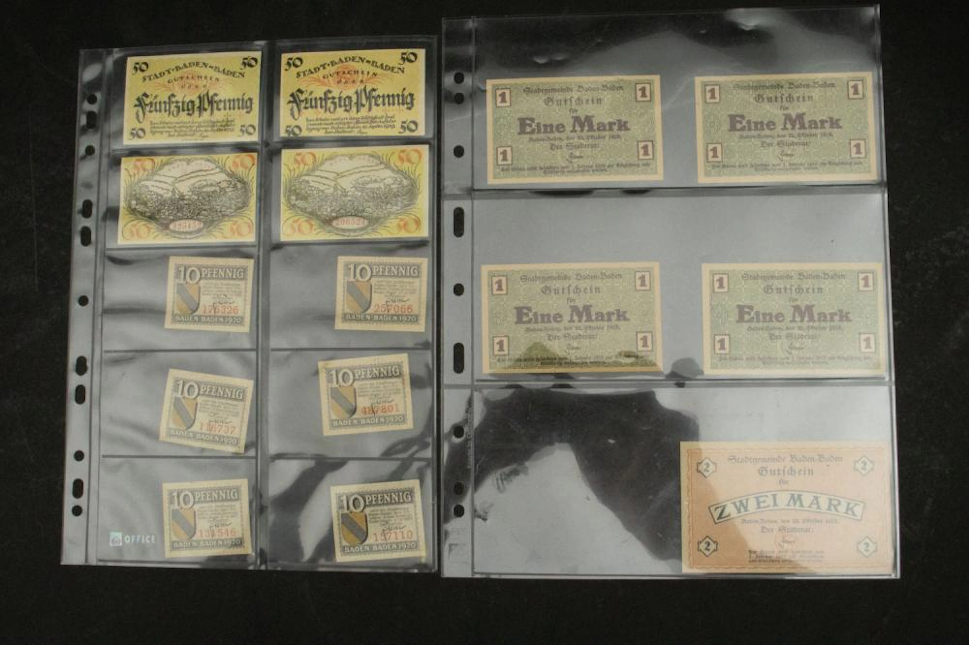 Sammlung Notgeldscheine von Baden-Baden / A collection of German banknotes