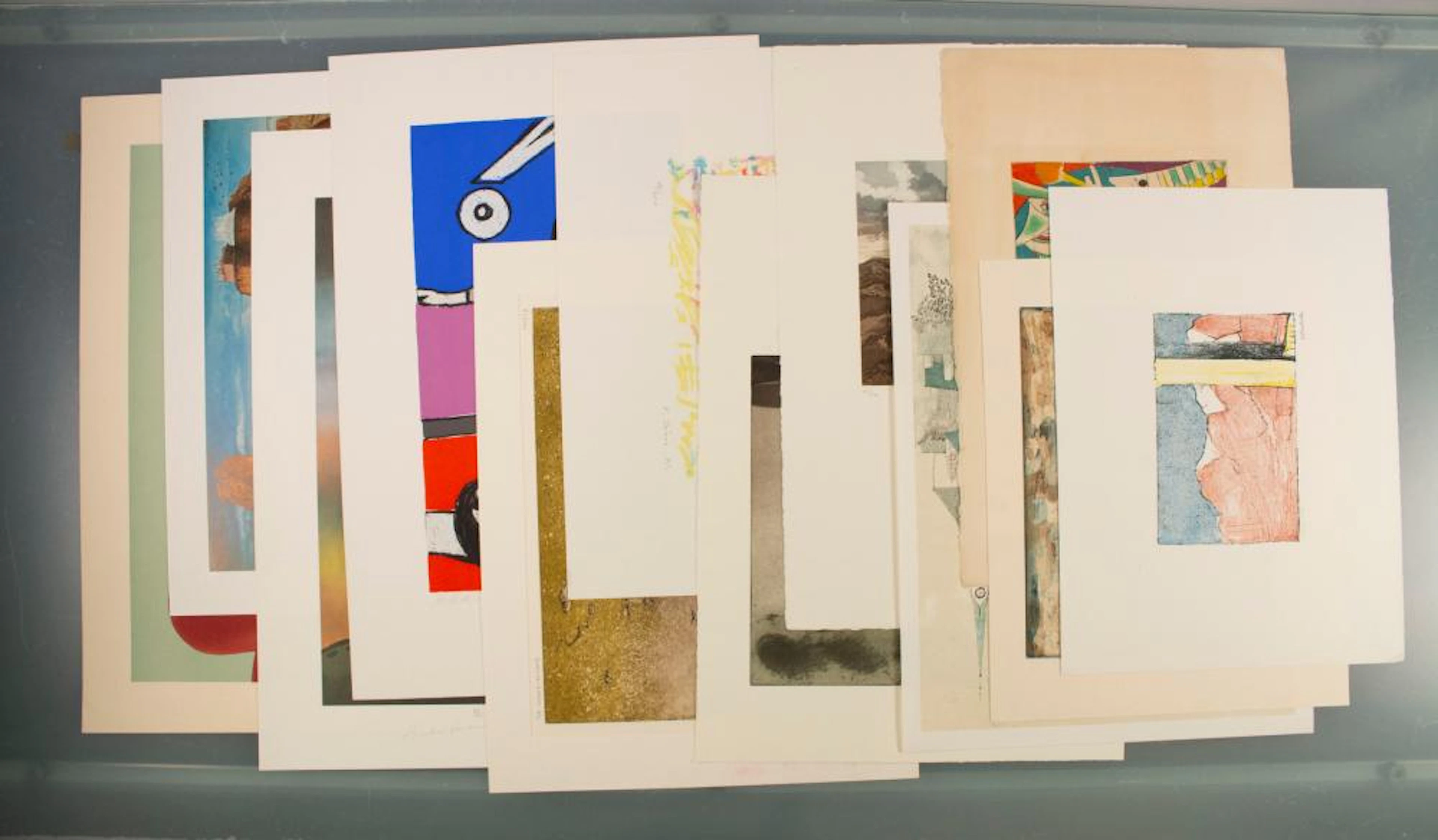 Konvolut 16 kleine Grafiken / A collection of 16 small grafic works, 20. Jh.