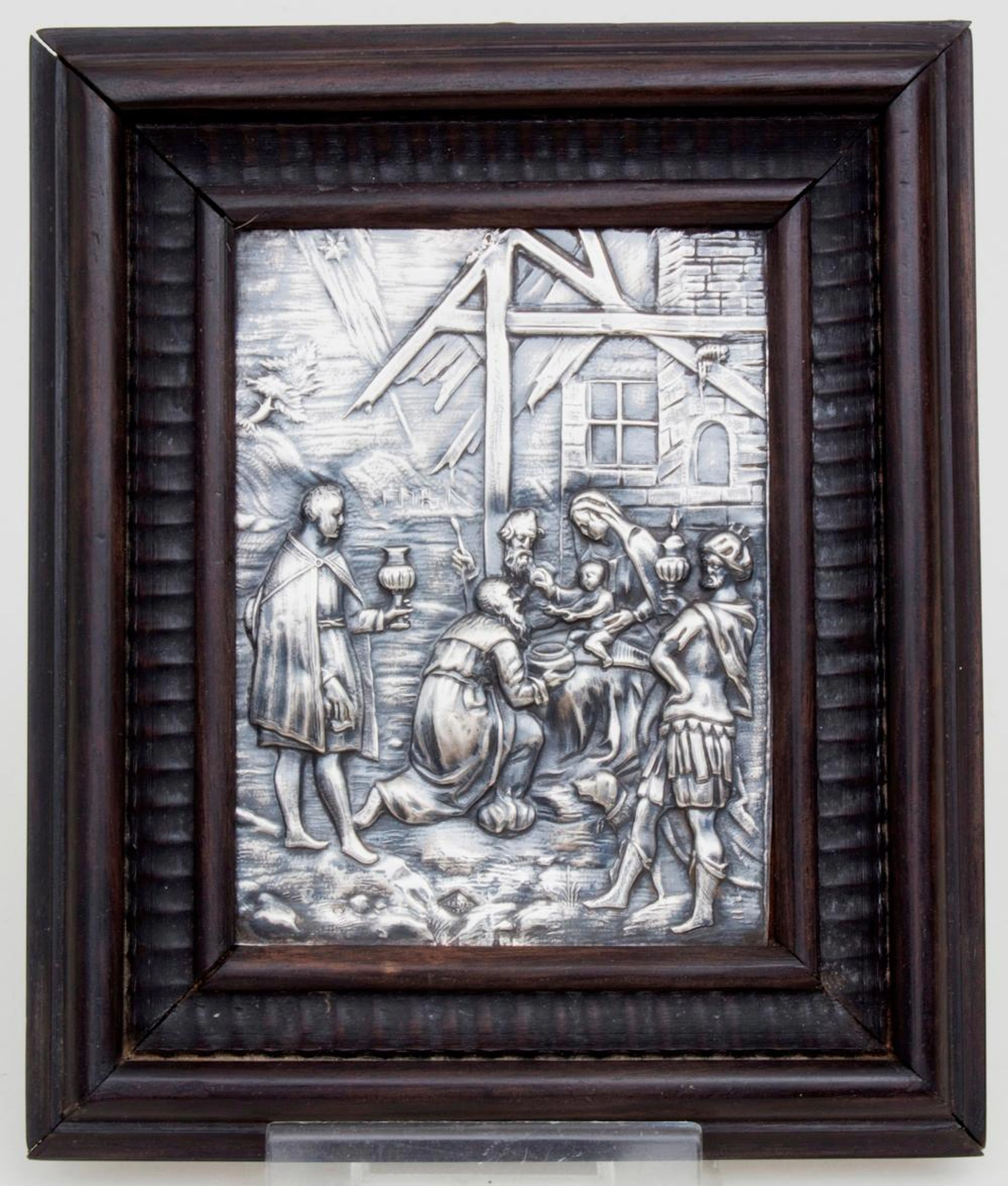 Silber Reliefplatte 'Heilige Drei Könige' / A silver...