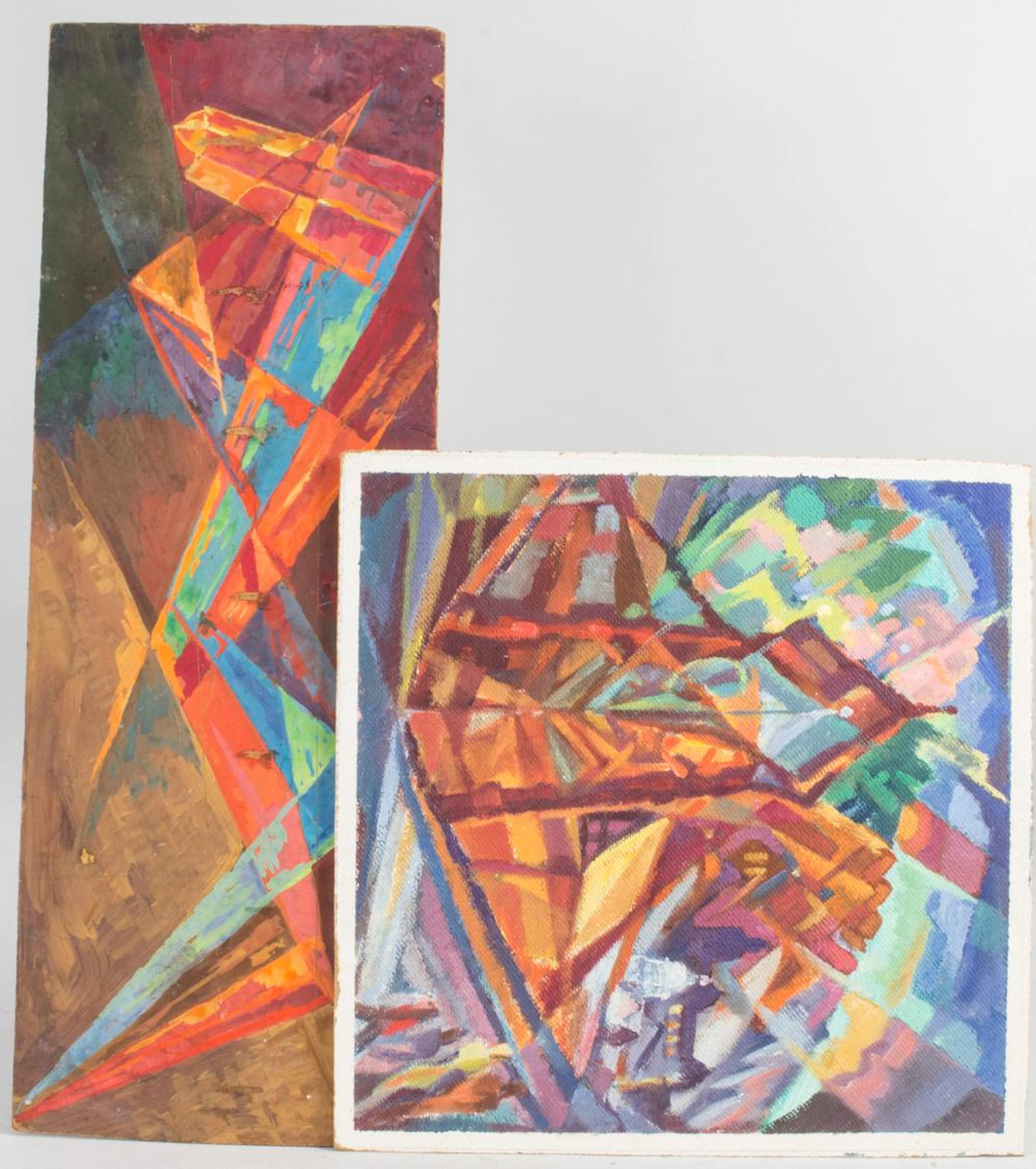 Hardy Schneider-Sato (1919-2002), 'Orphismus/Kubismus', zwei abstrakte Gemälde