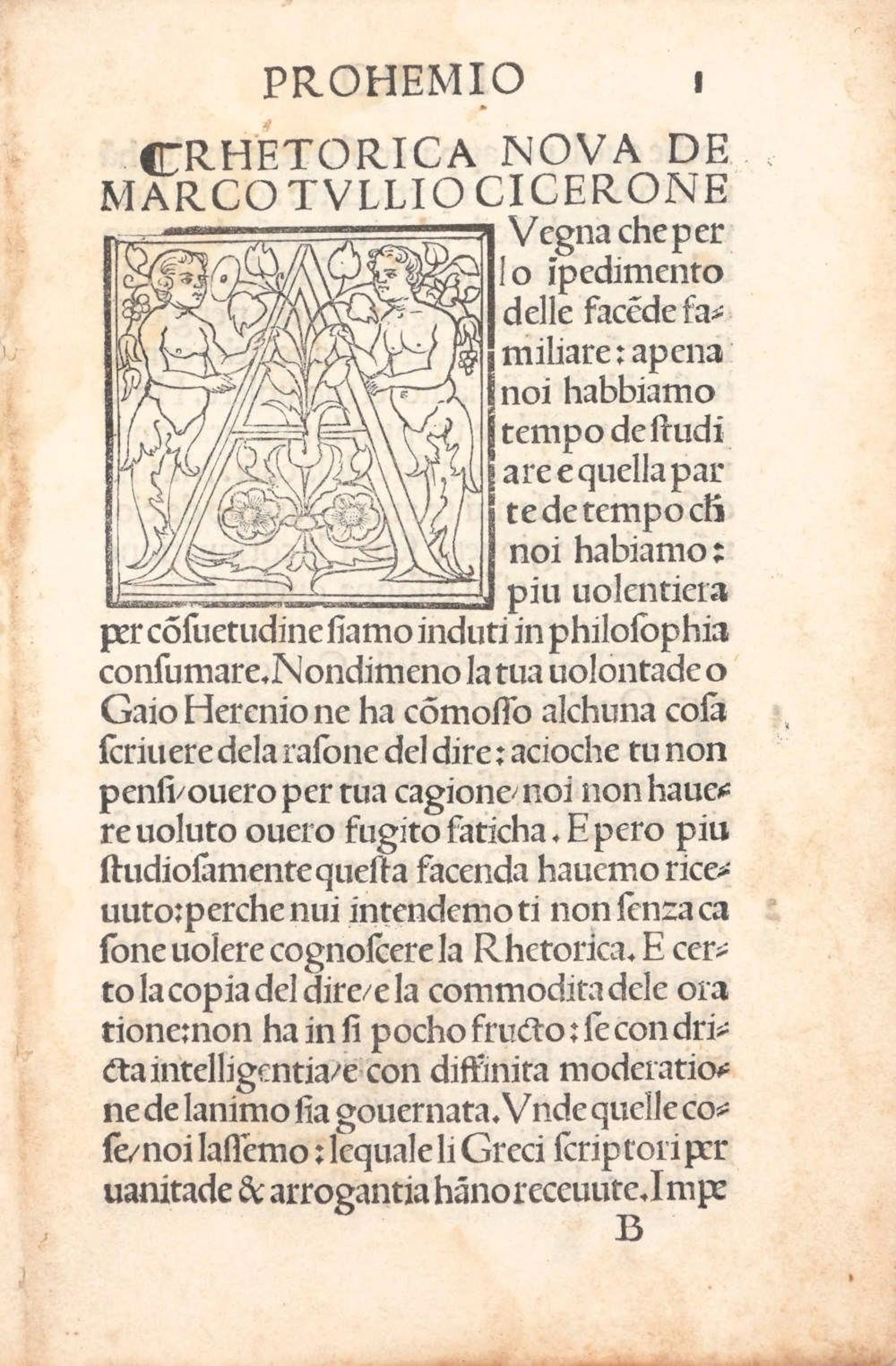 CICERO, Marcus Tullius ? Rhetorica Nova .. Vulgarizata novamente. Cum privilegio