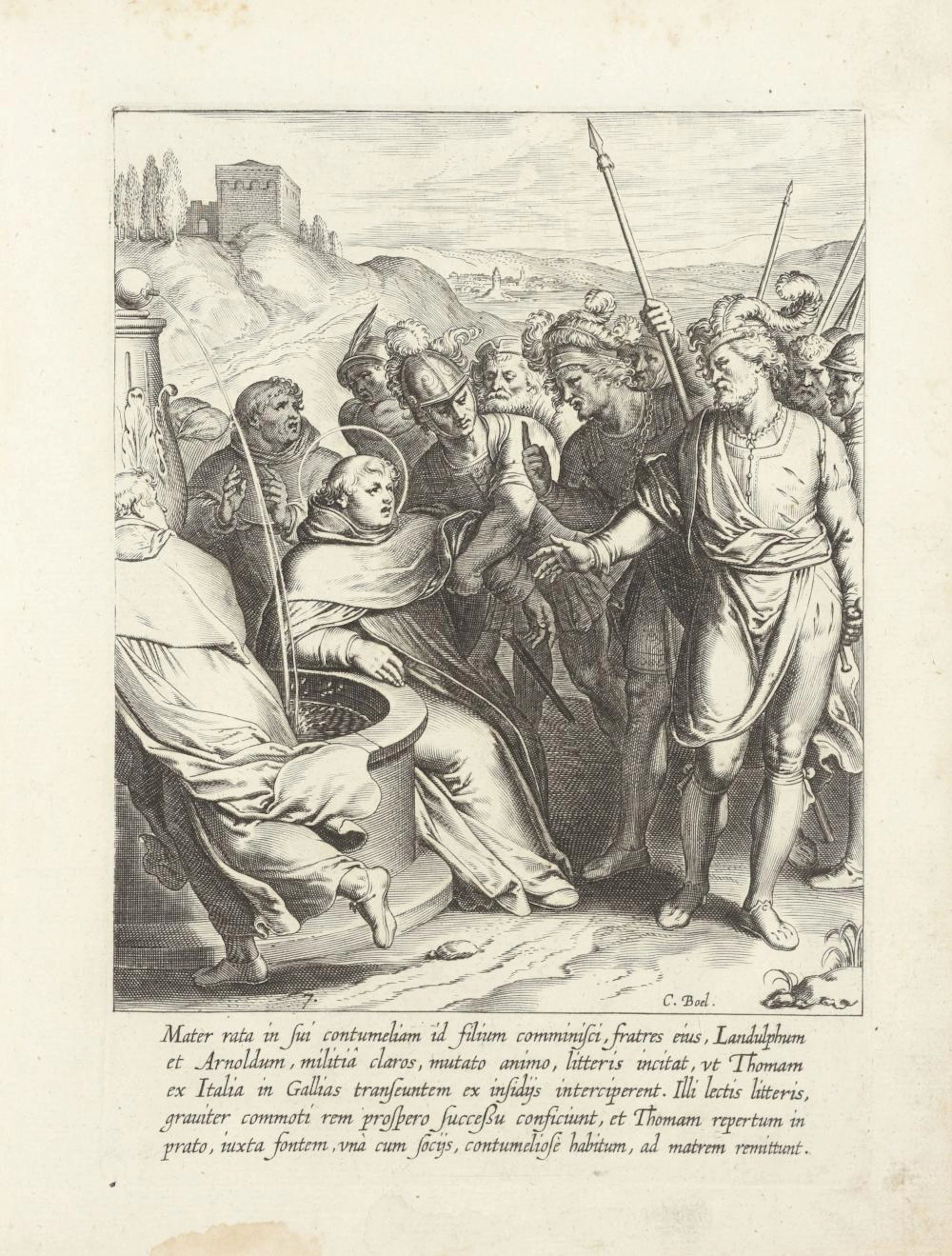 VAENIUS, Otto ? Vita D. Thomae Aquinatis In-4°, gegr. titel, 32 pp, 30 g