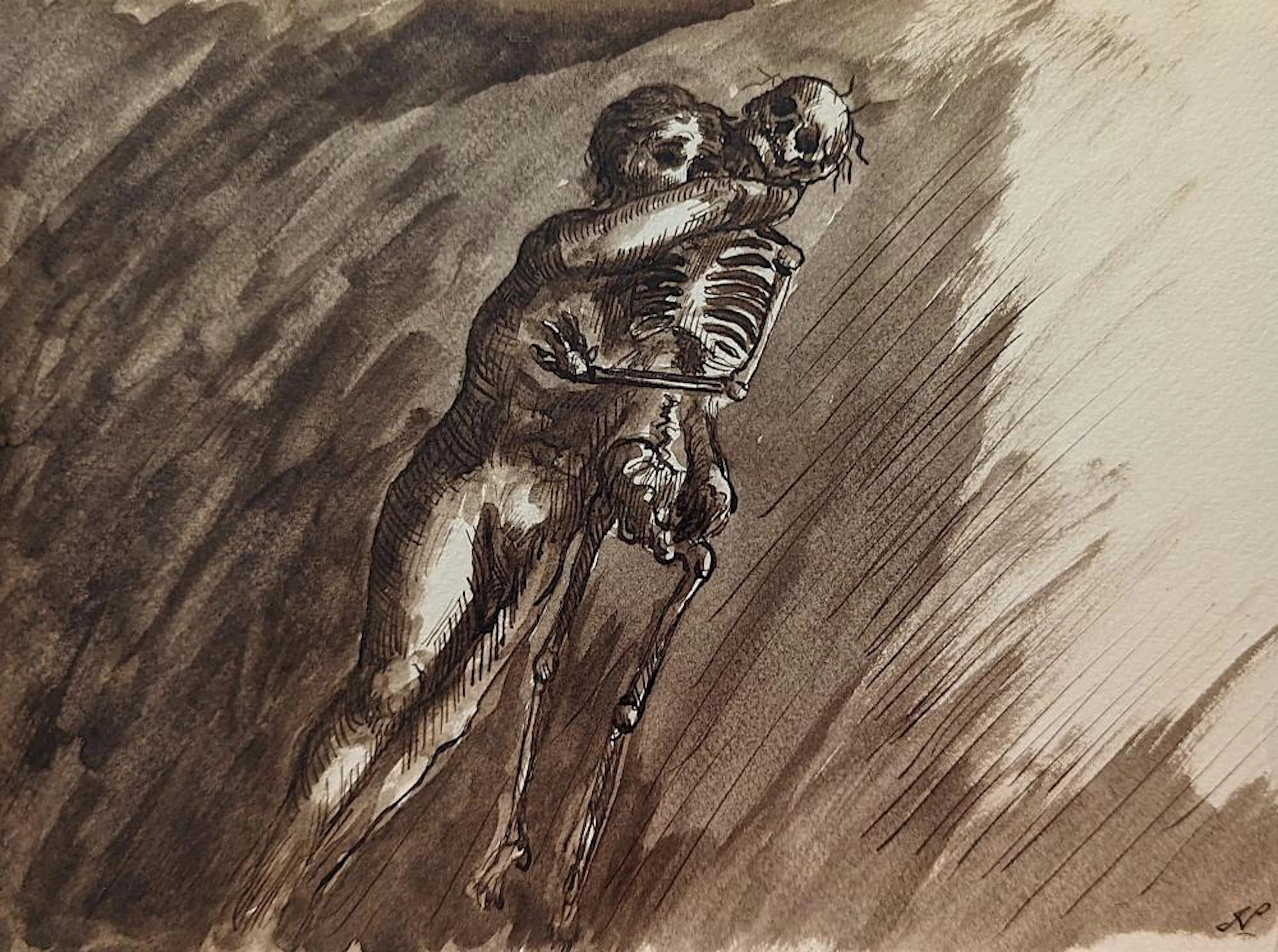 Original Drawing Painting Halloween Terror Witches