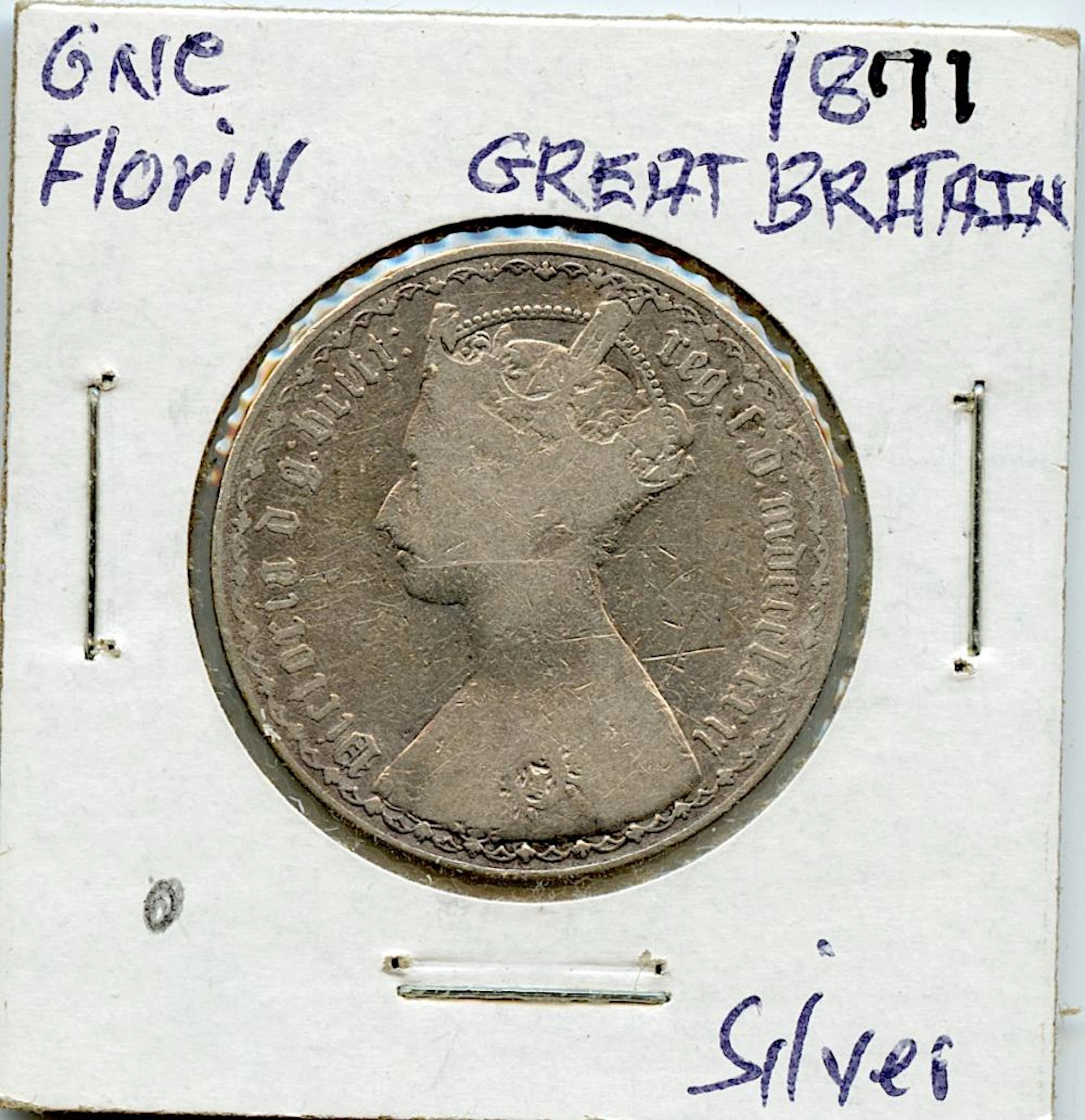 Circulated Coin Great Britain One Florin 1871 Silver