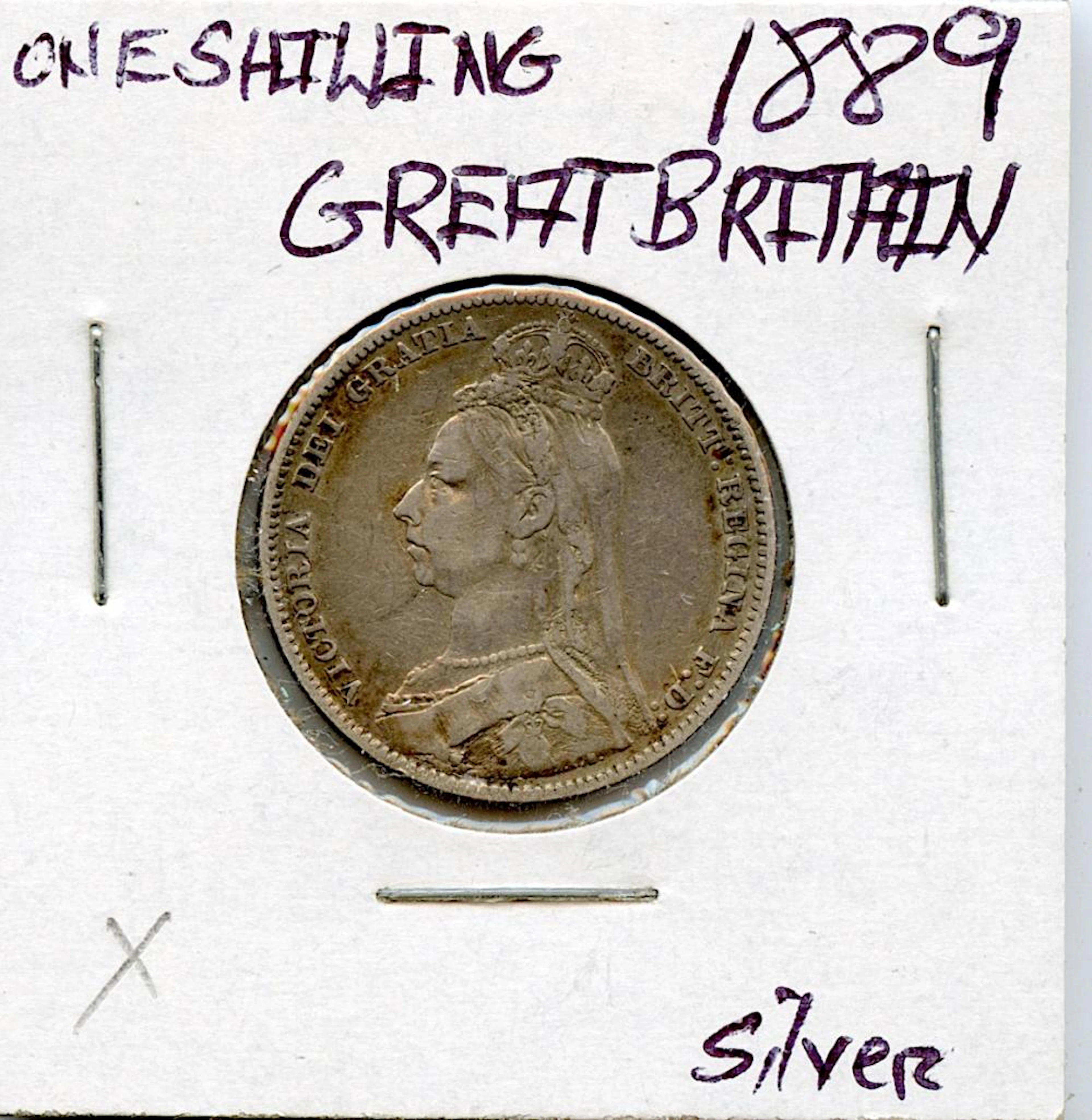 Circulated Coin Great Britain One Shilling 1889 Silver