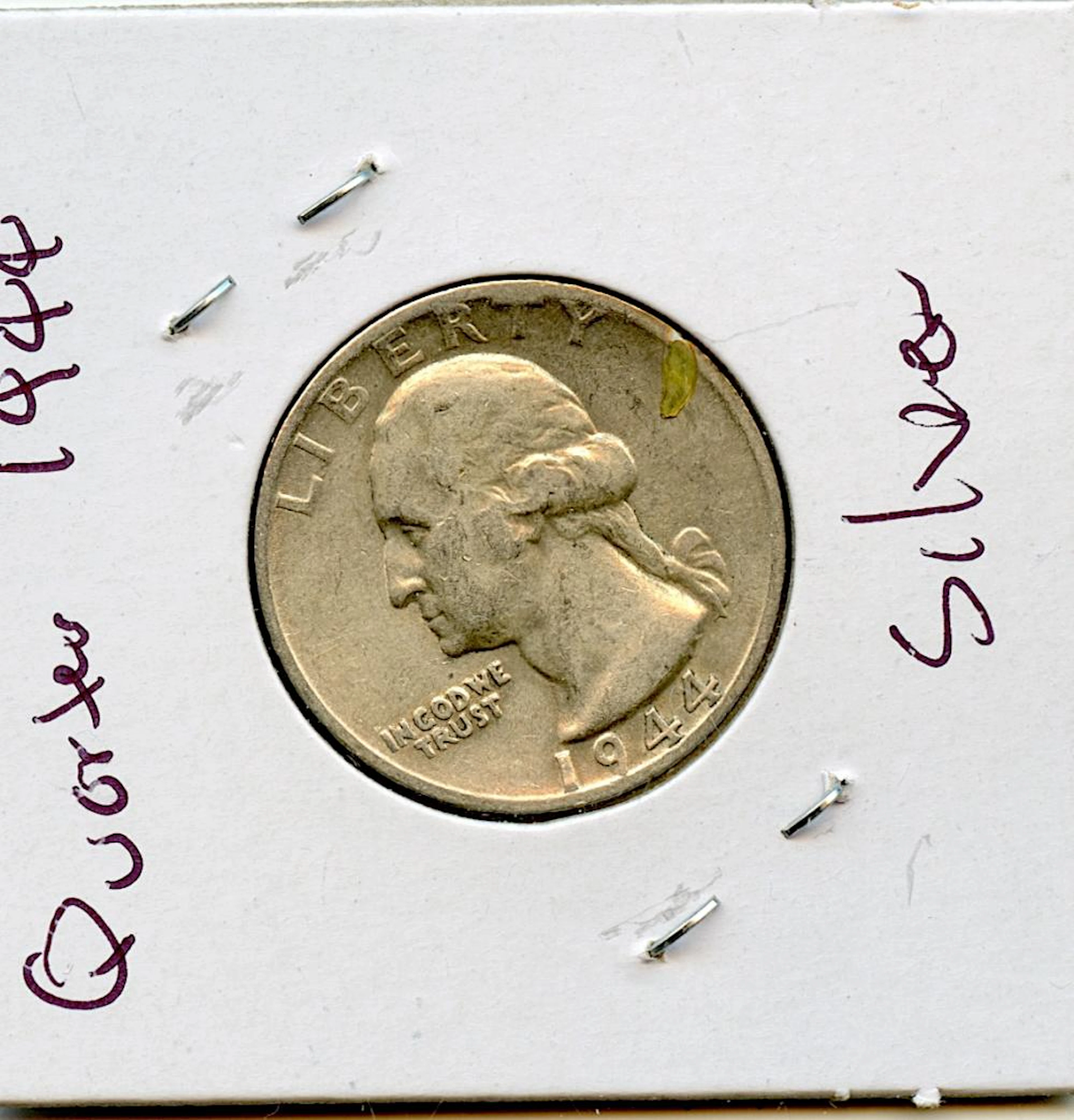 Coin Silver Washington Quarter Dollar 1944
