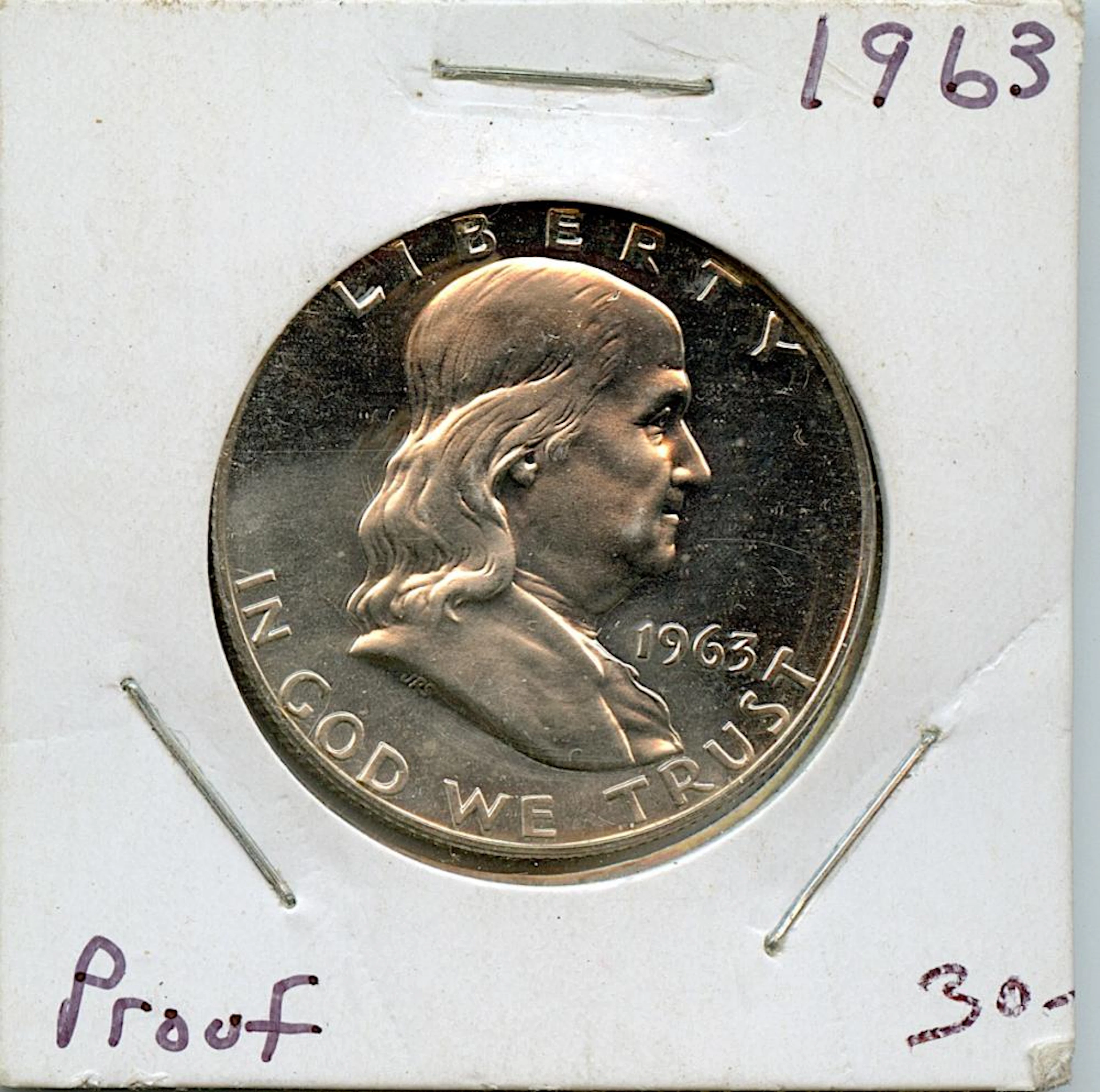 Circulated Coin Franklin Half Dollar 1963 Proof