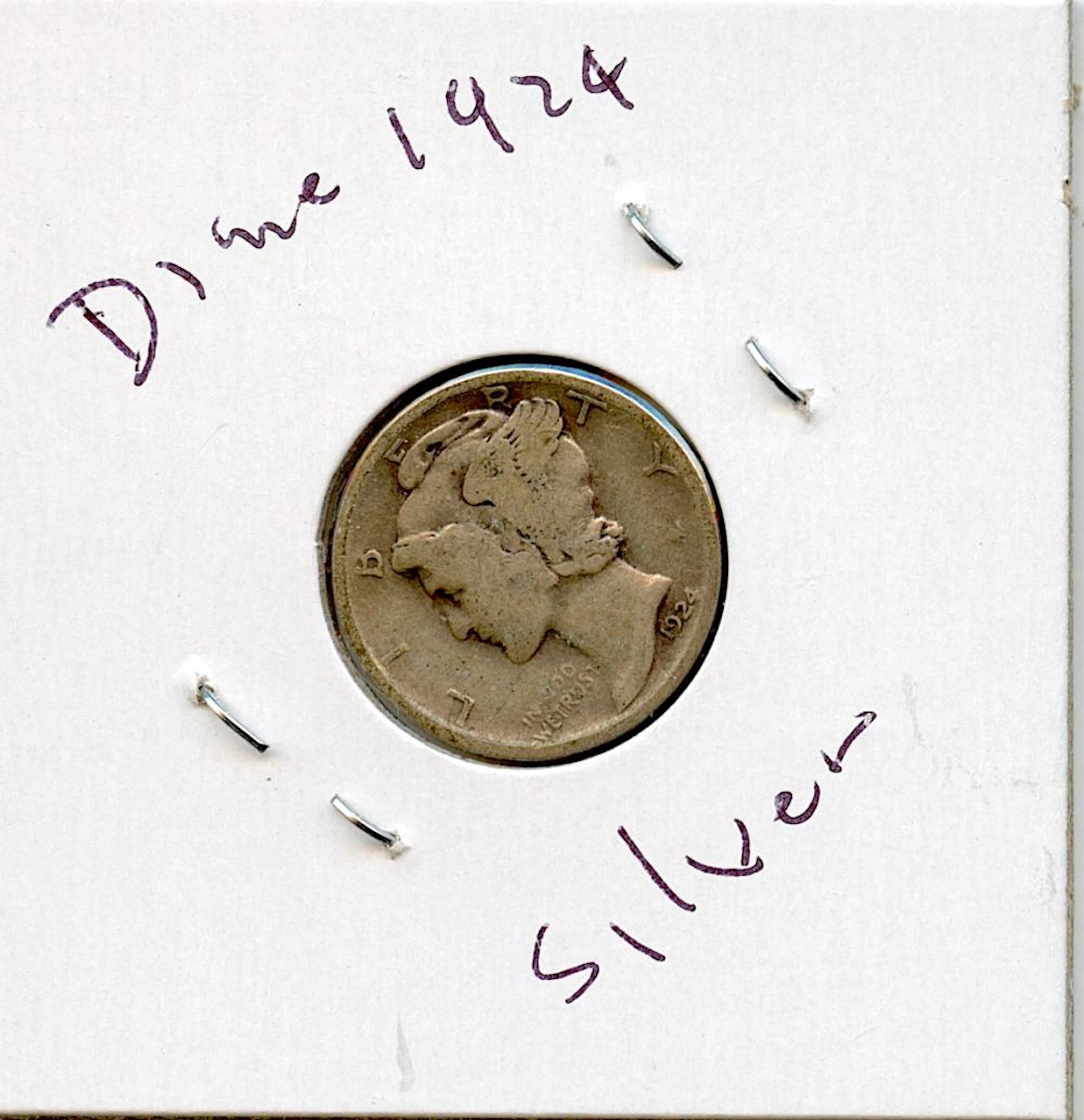 Circulated Coin Silver Mercury Dime 1924