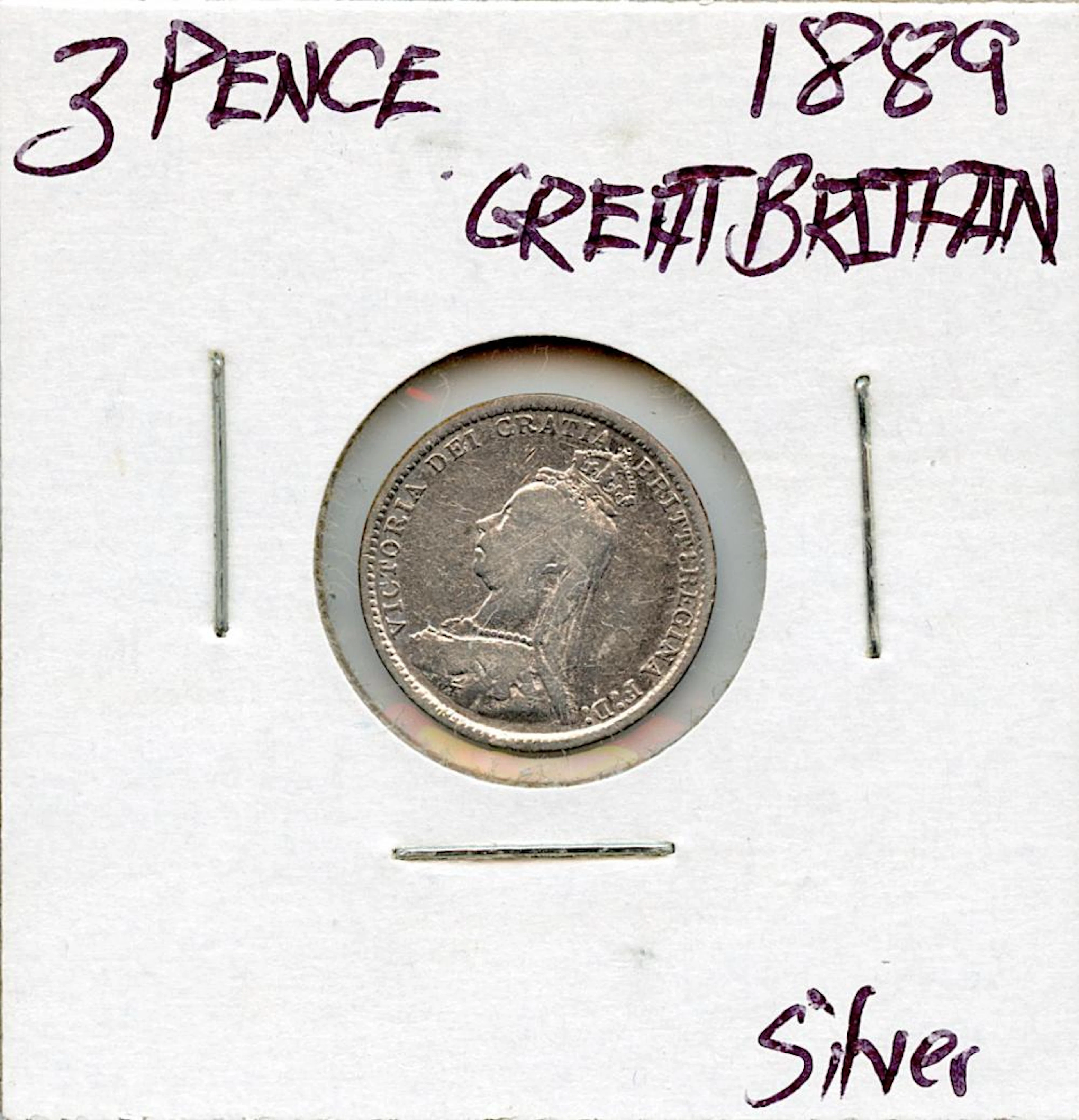 Circulated Coin Great Britain 3 Pence 1889 Silver