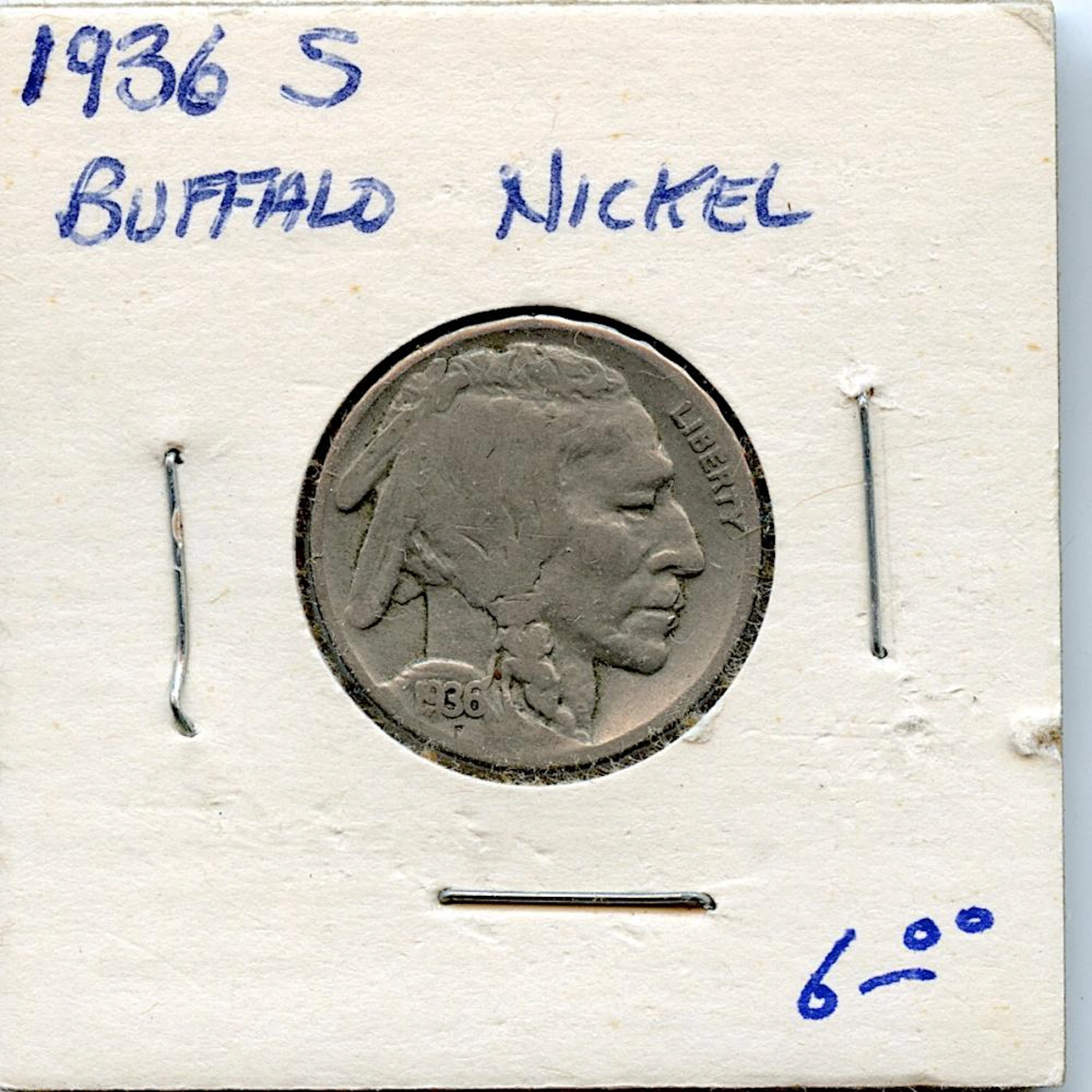 Circulated Coin Buffalo Nickel 1936 S