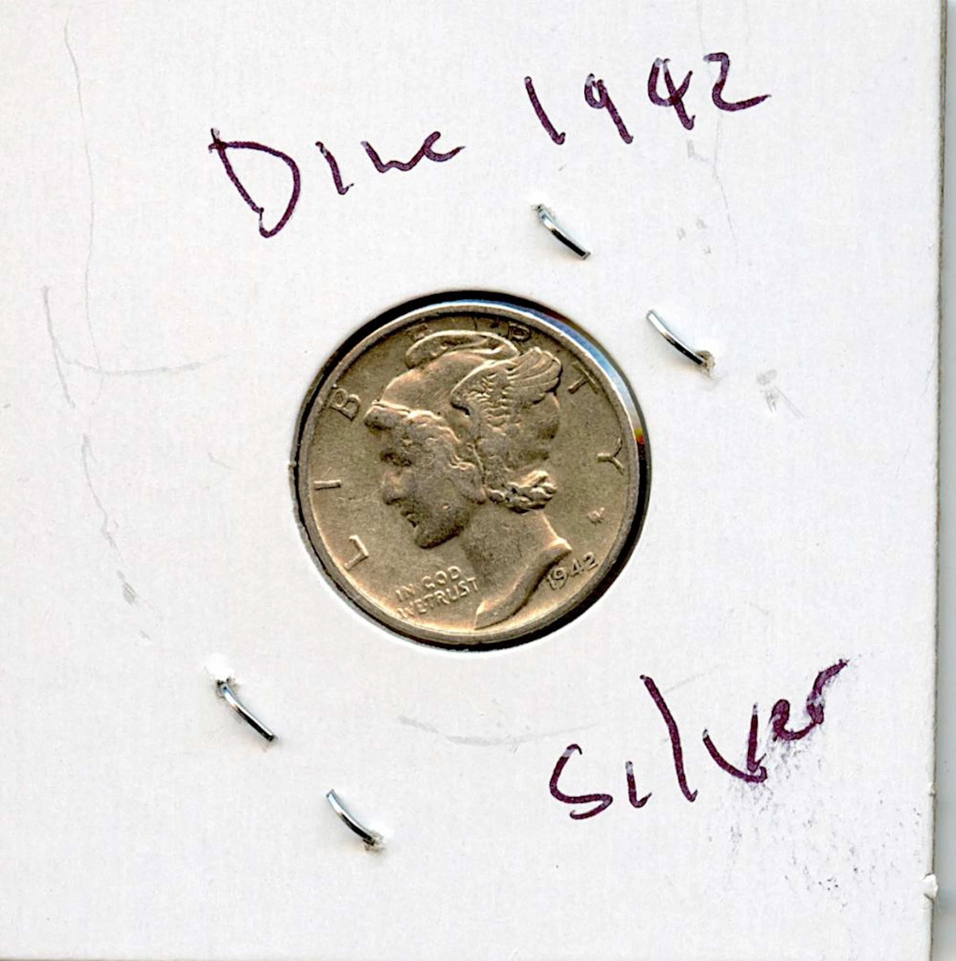 Circulated Coin Silver Mercury Dime 1942