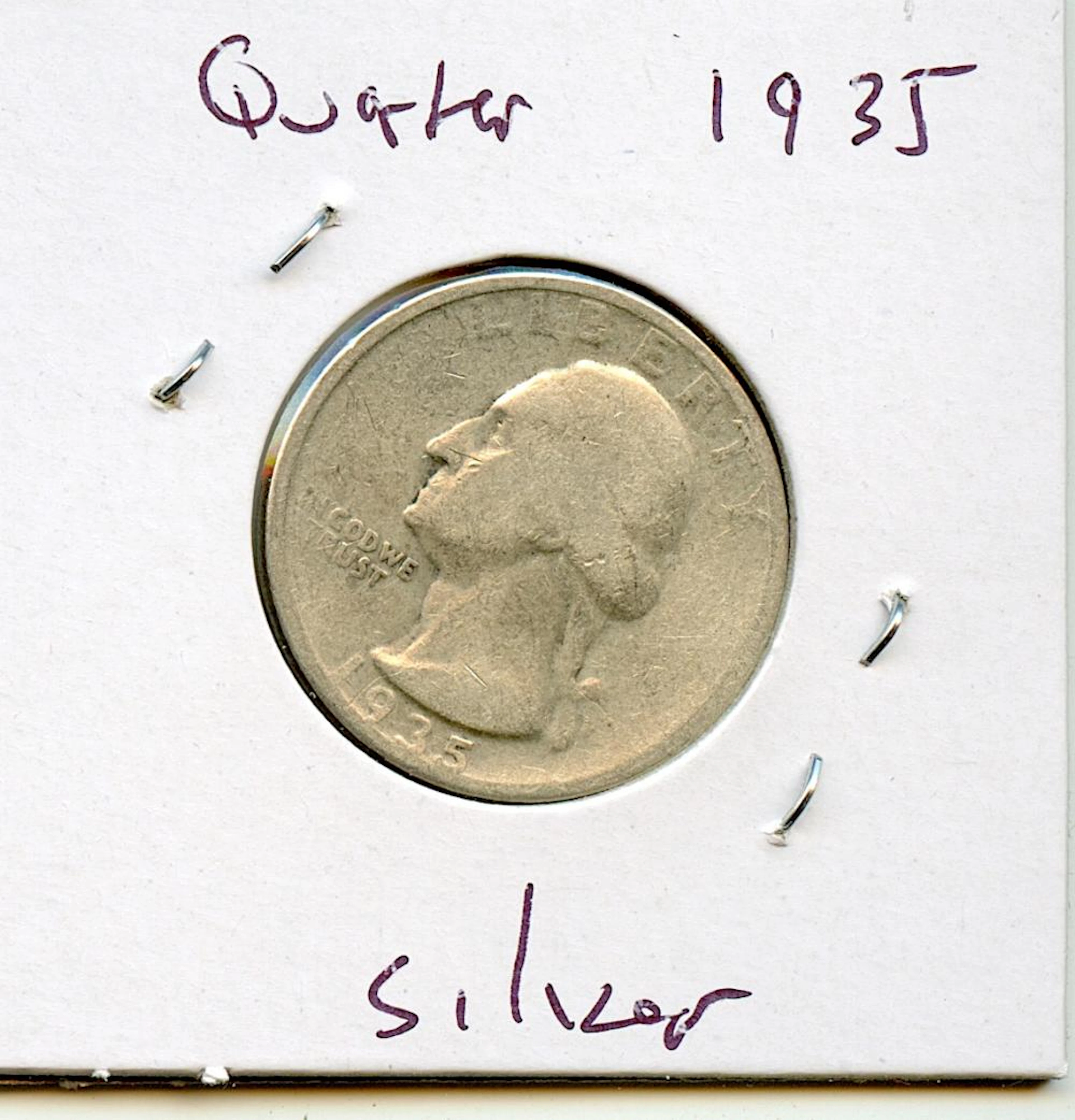 Coin Silver Washington Quarter Dollar 1935