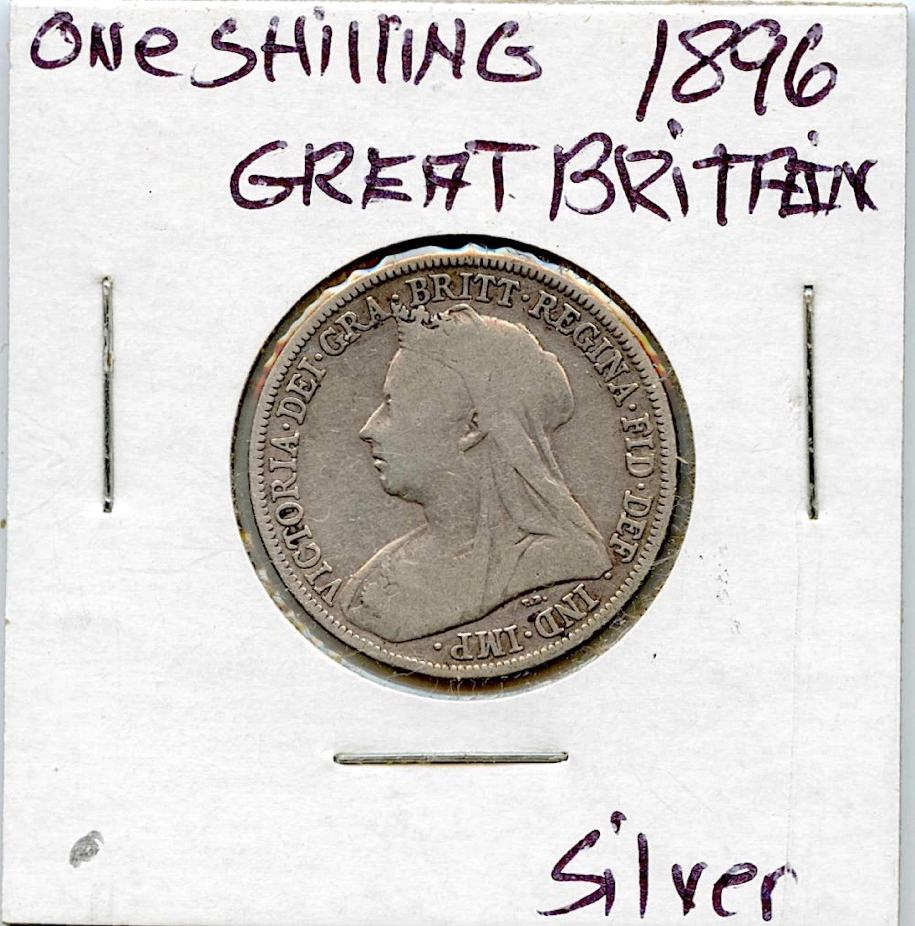 Circulated Coin Great Britain One Shilling 1896 Silver