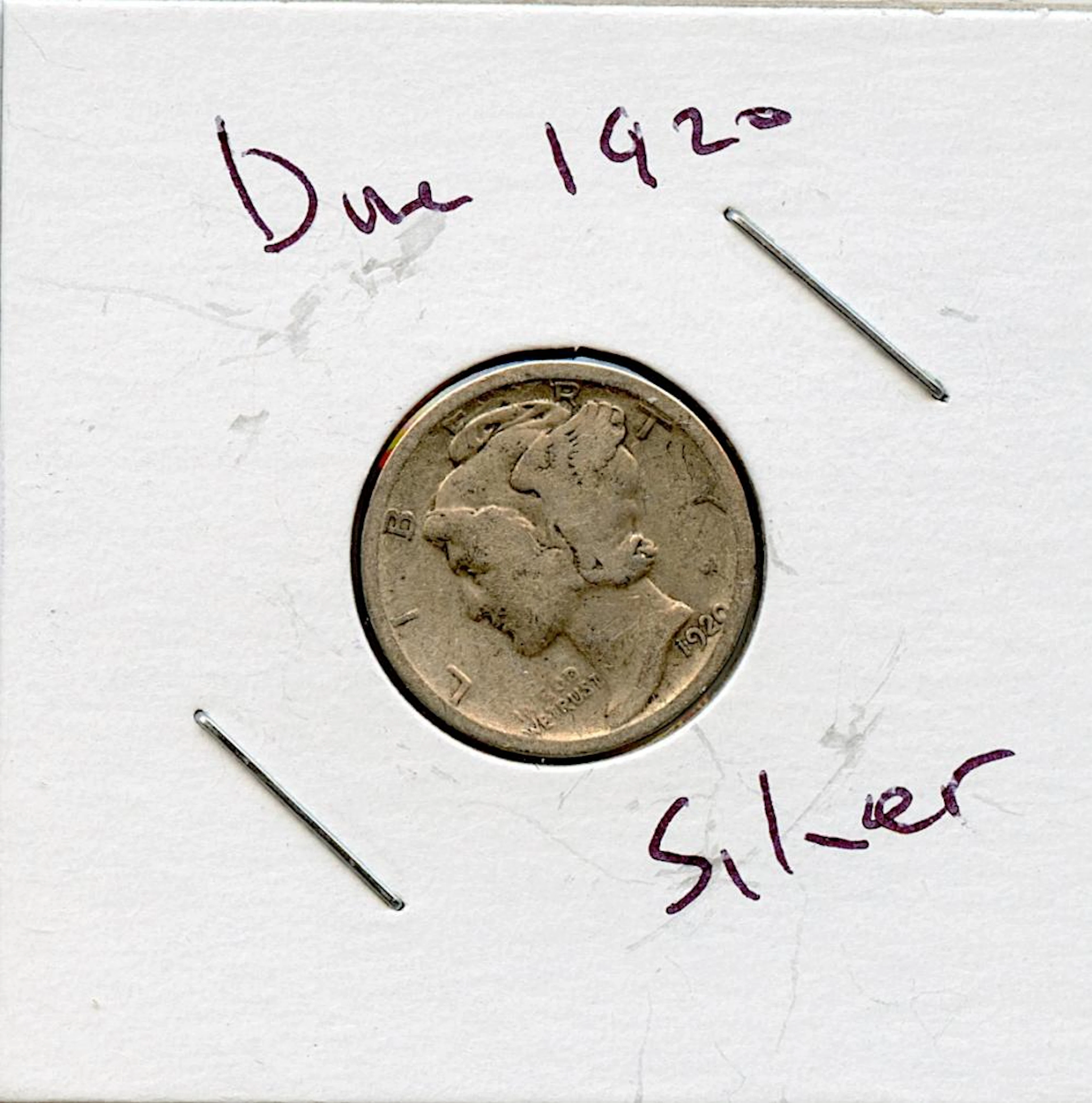 Circulated Coin Silver Mercury Dime 1920
