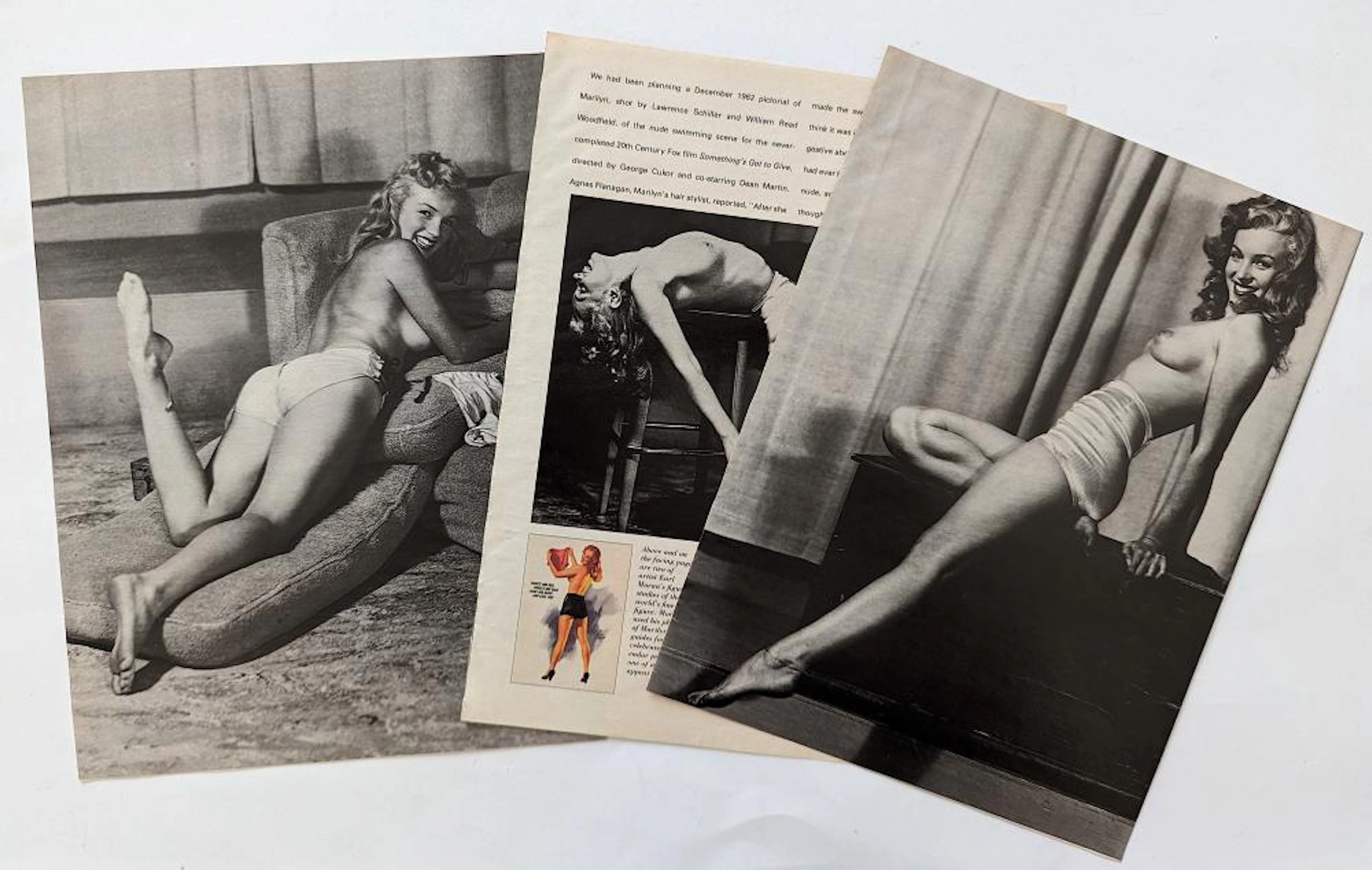 Vintage Set Engravings Play Boy Magazine MARILYN MONROE