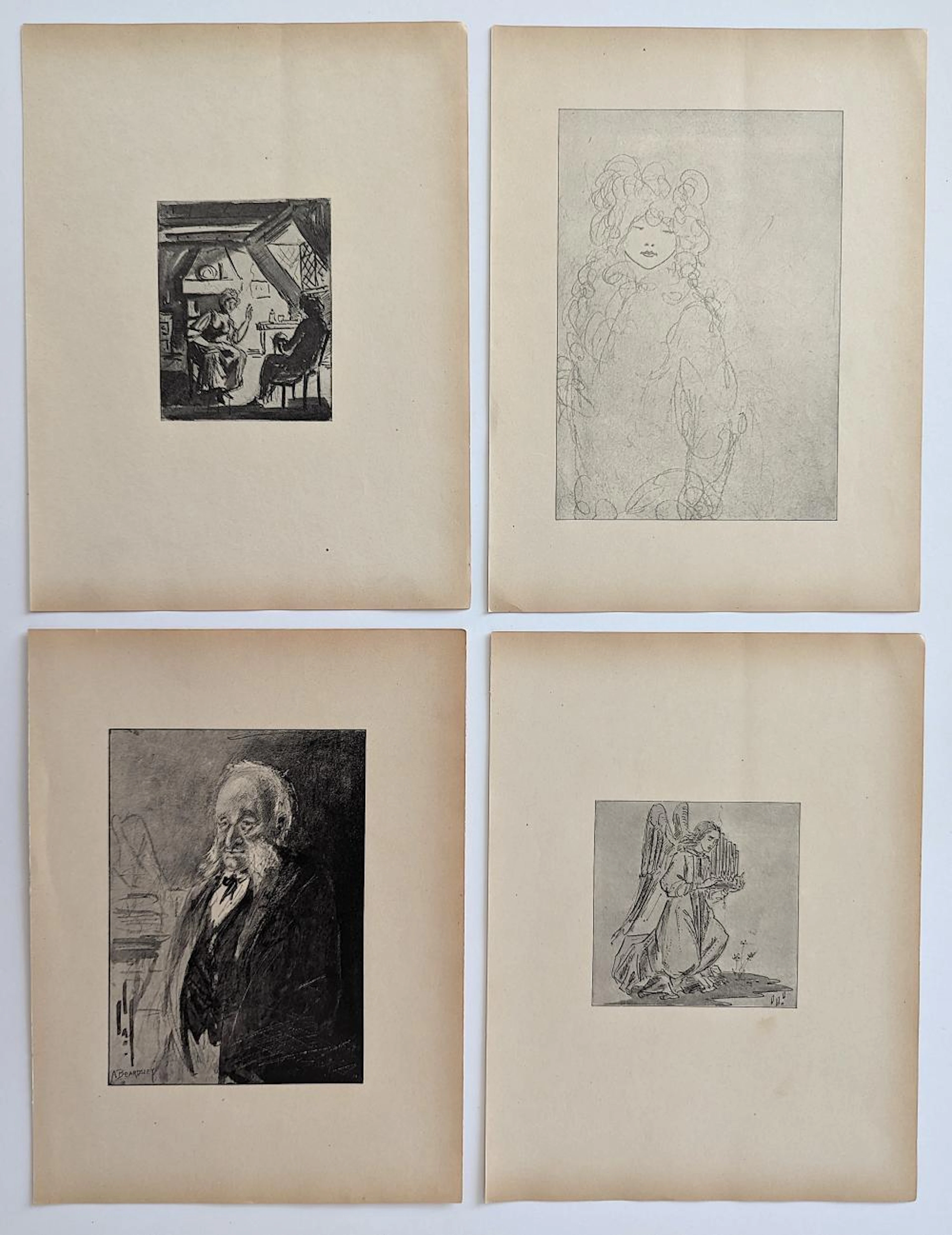 Group 4 AUBREY BEARDSLEY Antique Lithograph, 1899