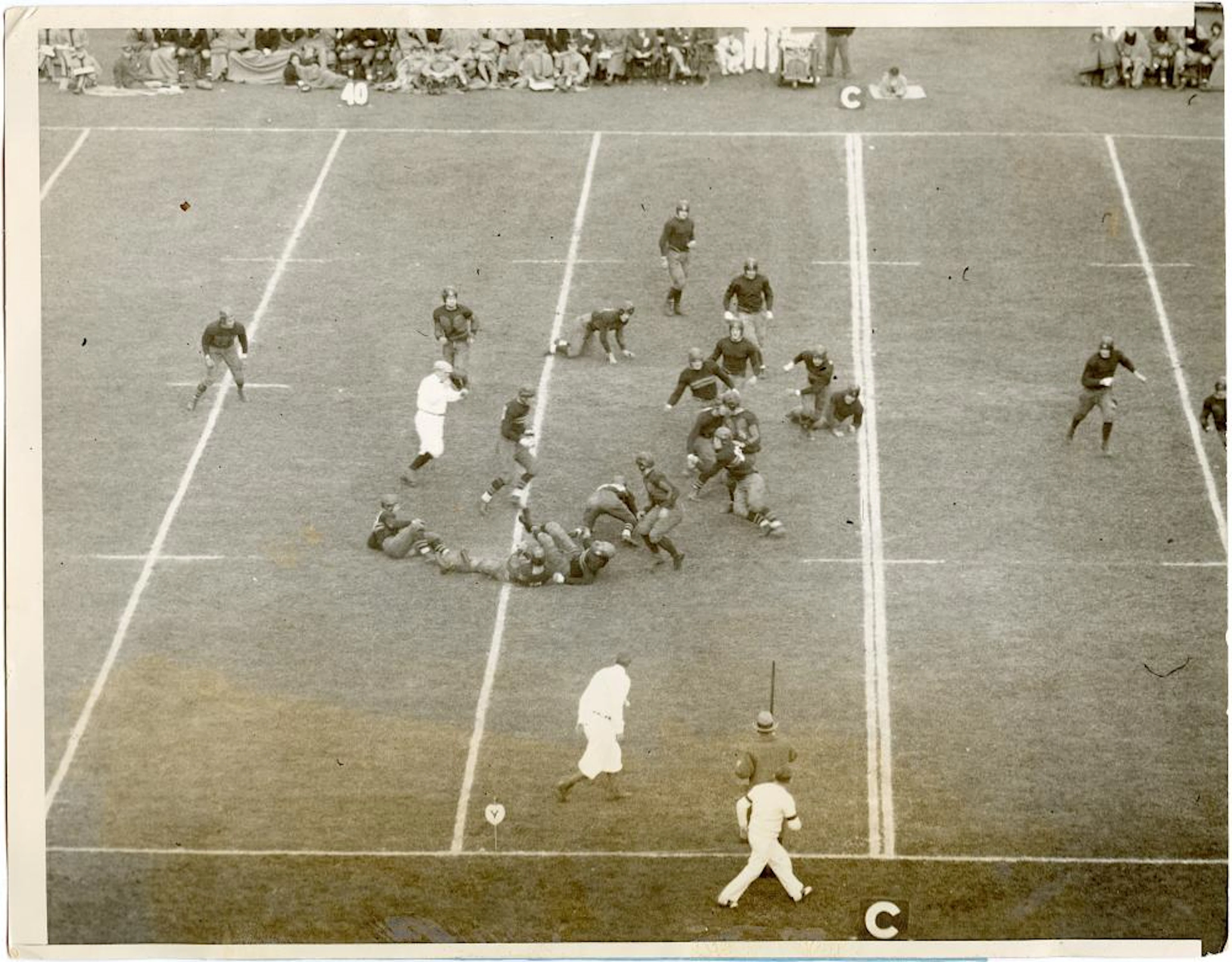 Antique Vintage Historical Photo Football College