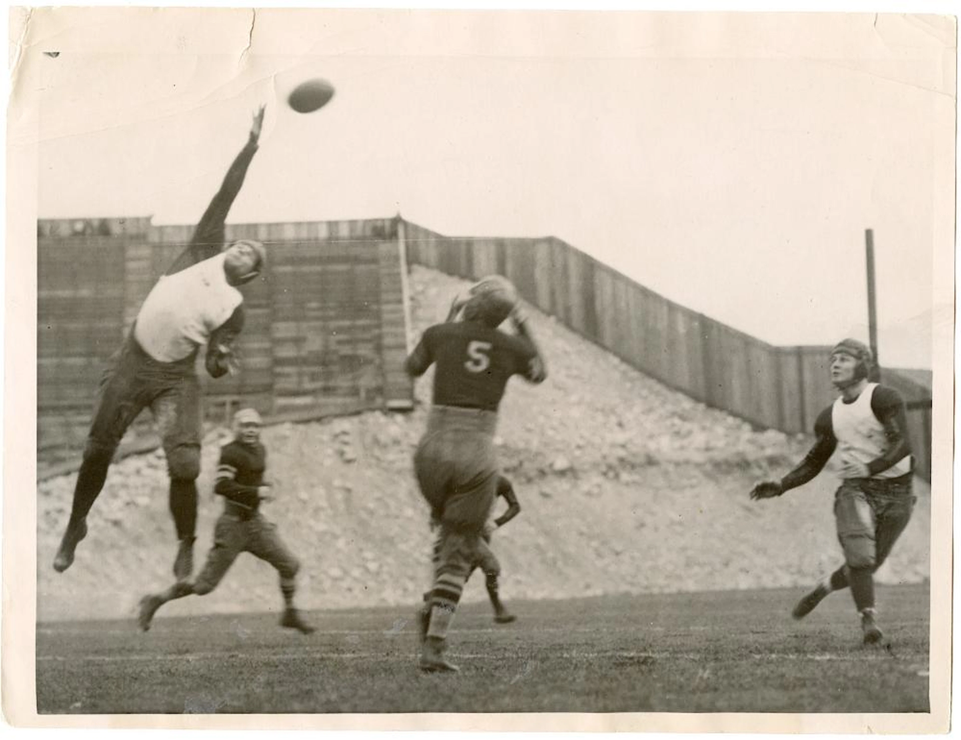 Antique Vintage Historical Photo Football College