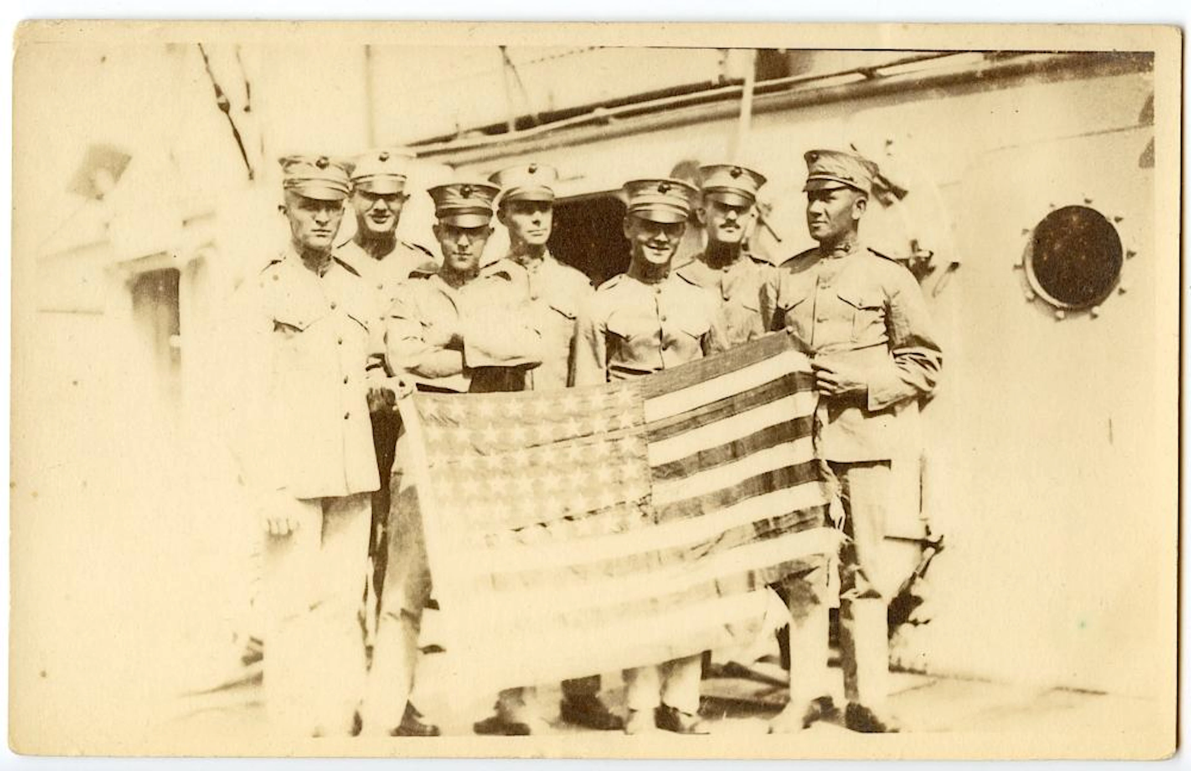 Rare Vintage Antique Postcard Military 48 Stars Flag