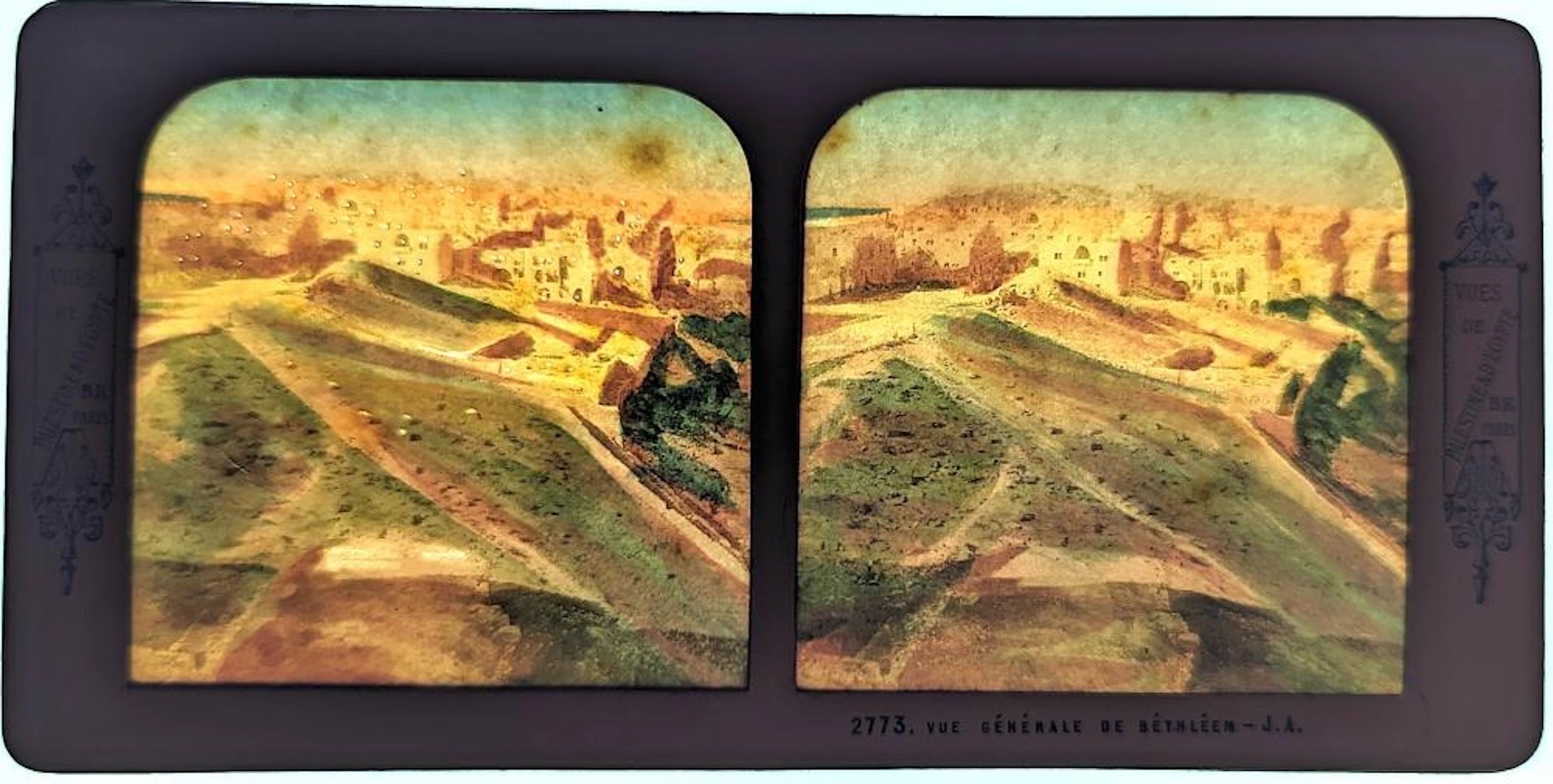 Antique Rare Hold To Light French Tissue Stereoview