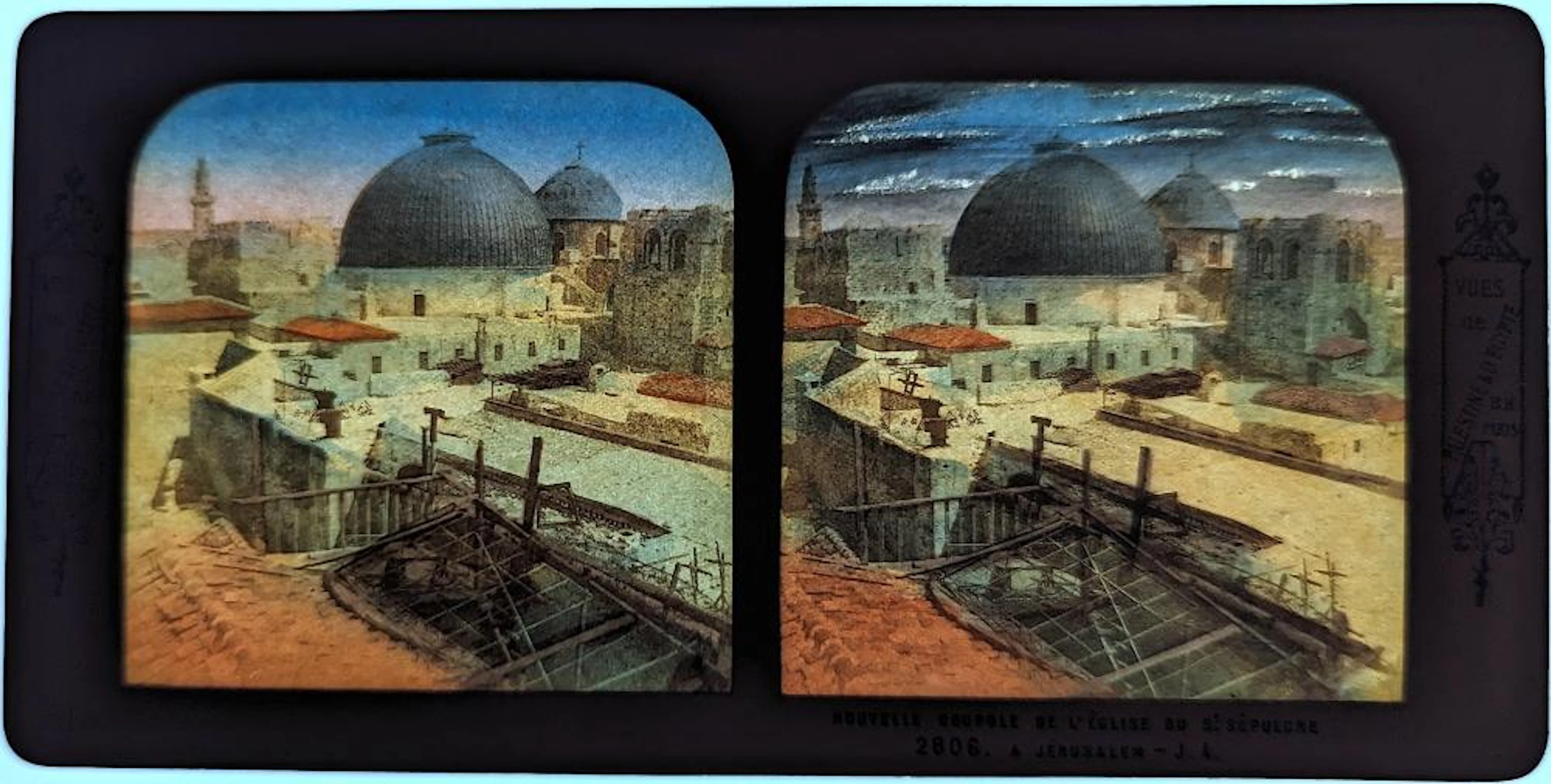 Antique Rare Hold To Light French Tissue Stereoview