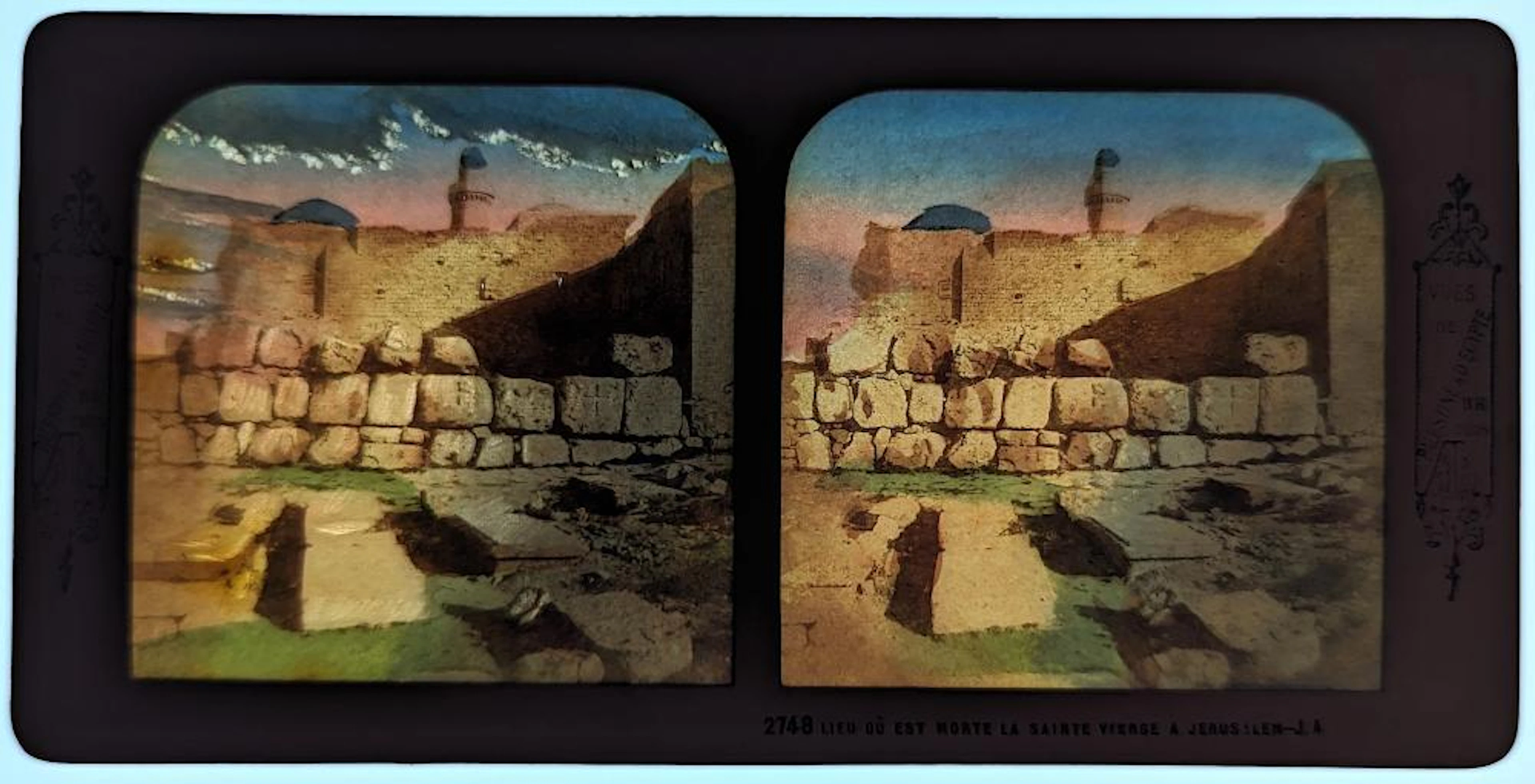 Antique Rare Hold To Light French Tissue Stereoview