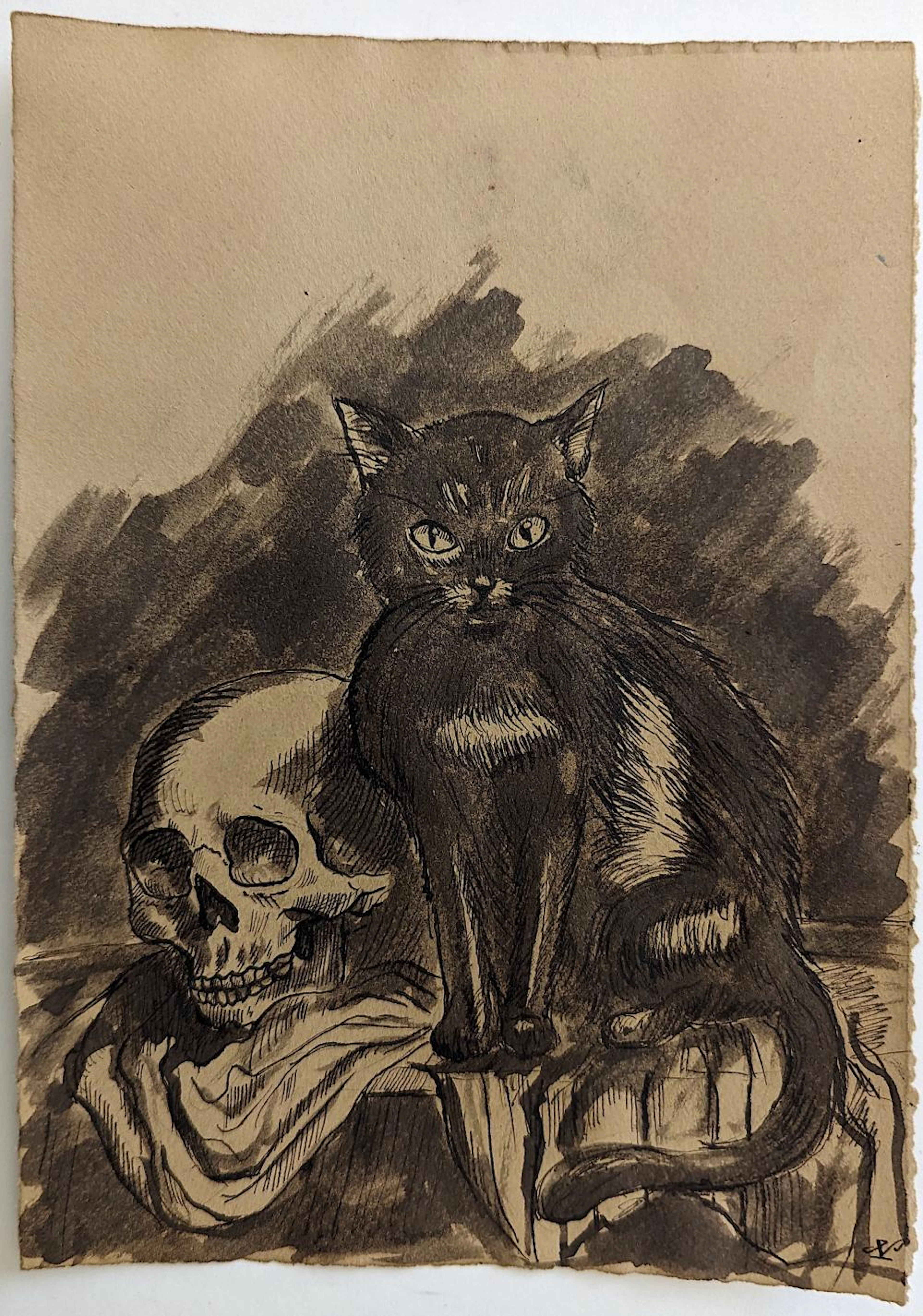 Original Drawing Painting Halloween Terror Witches