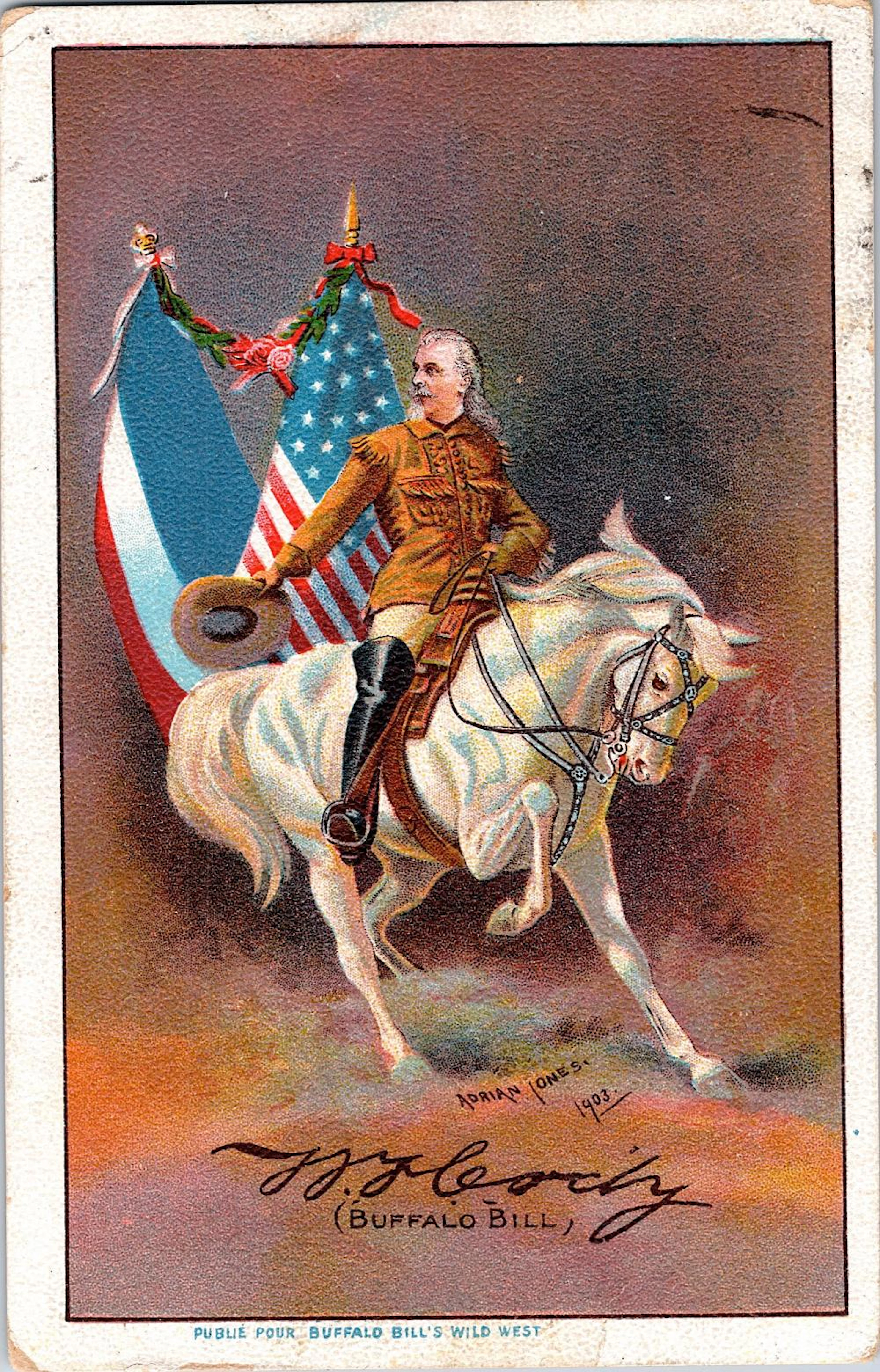 Antique Vintage Rare Postcard Buffalo Bill