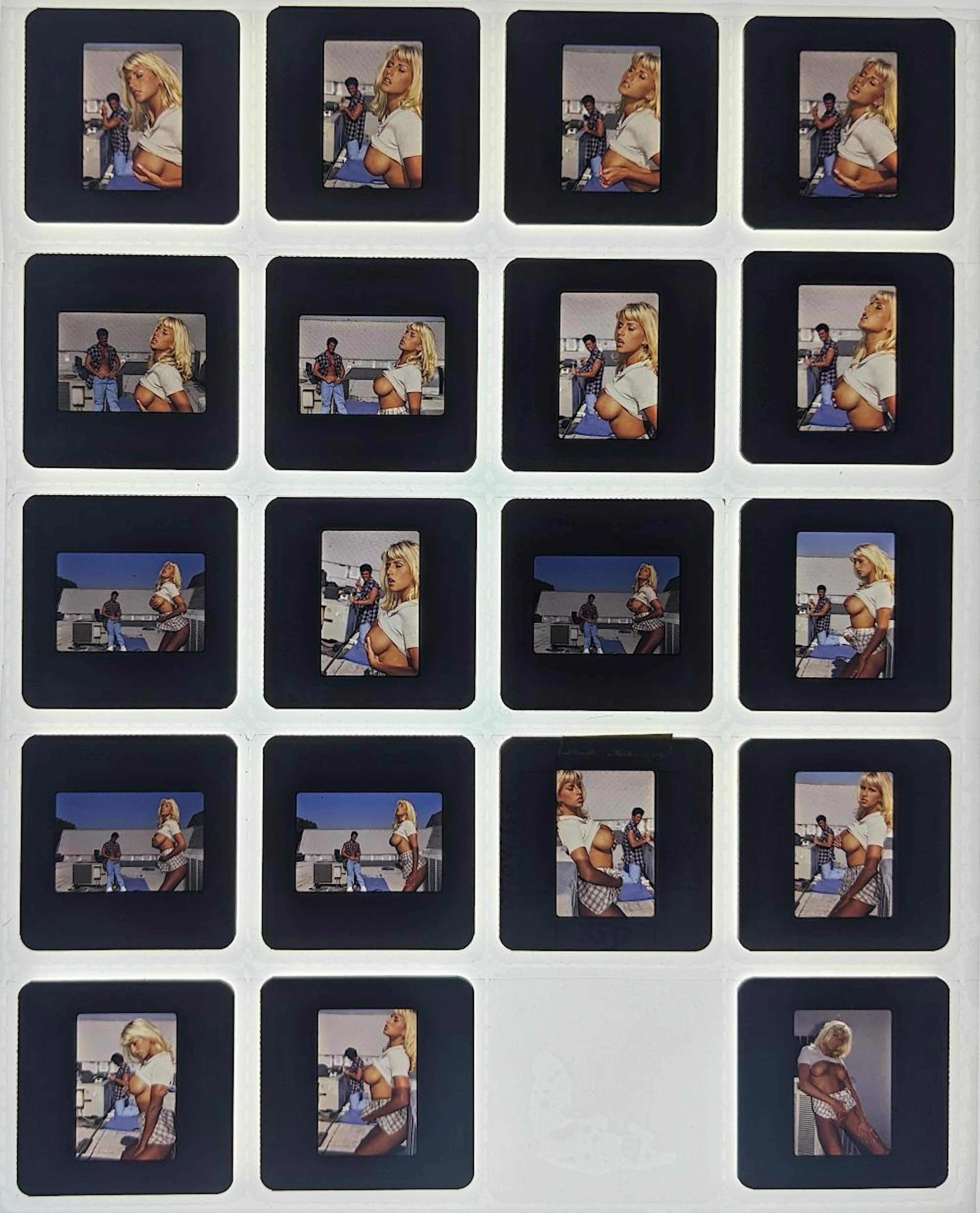 Set with Positive Photo Slides Transparency Pin Up