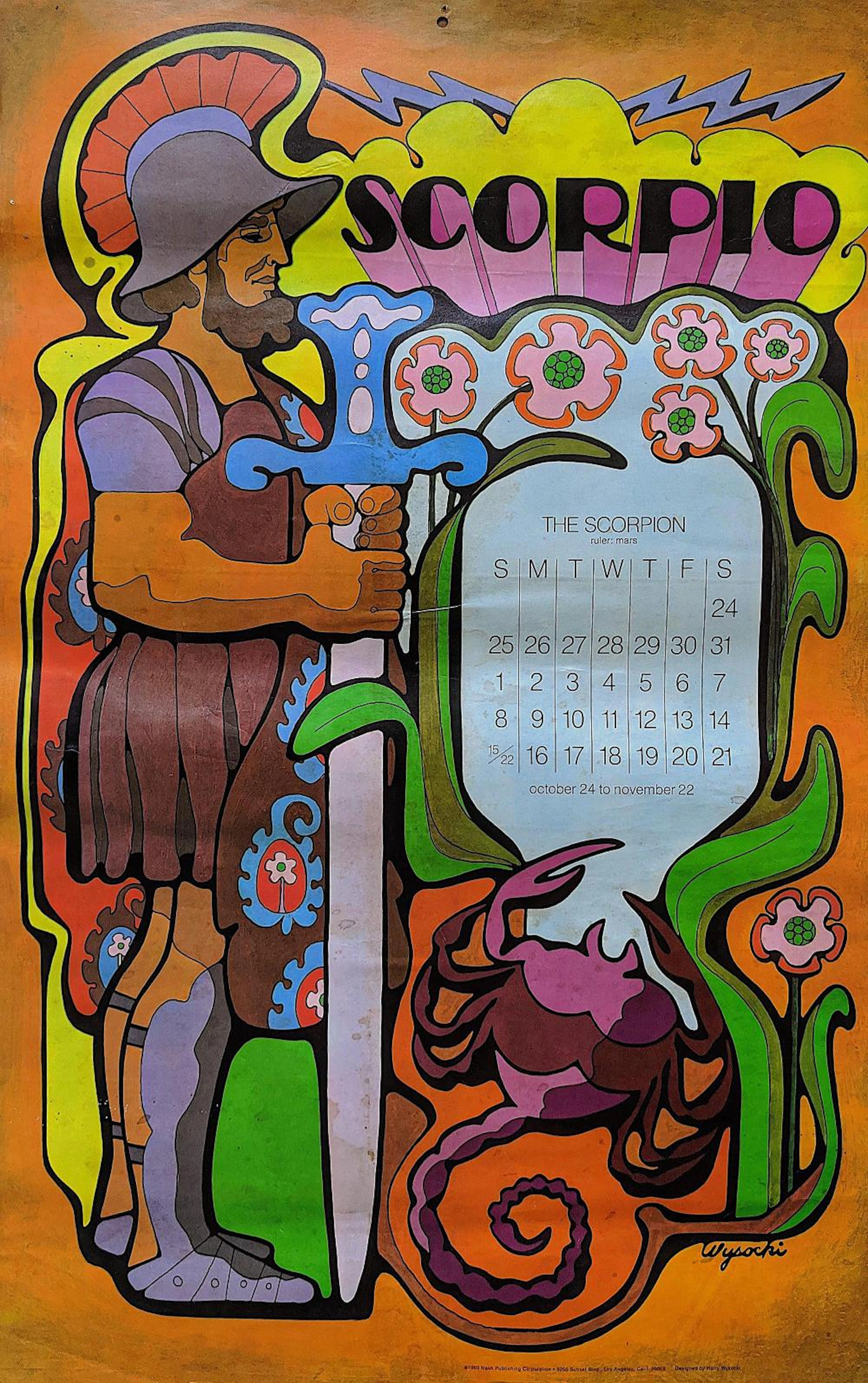 HARRY WYSOCKI Original Zodiac Poster, 1969