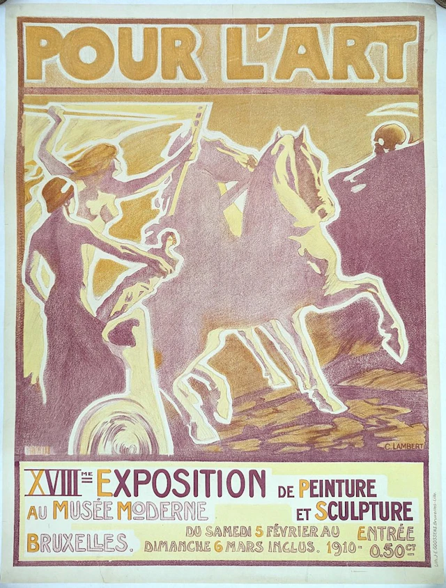 Very Rare Poster POUR L'ART XVIII Exposition Mesée Brux.