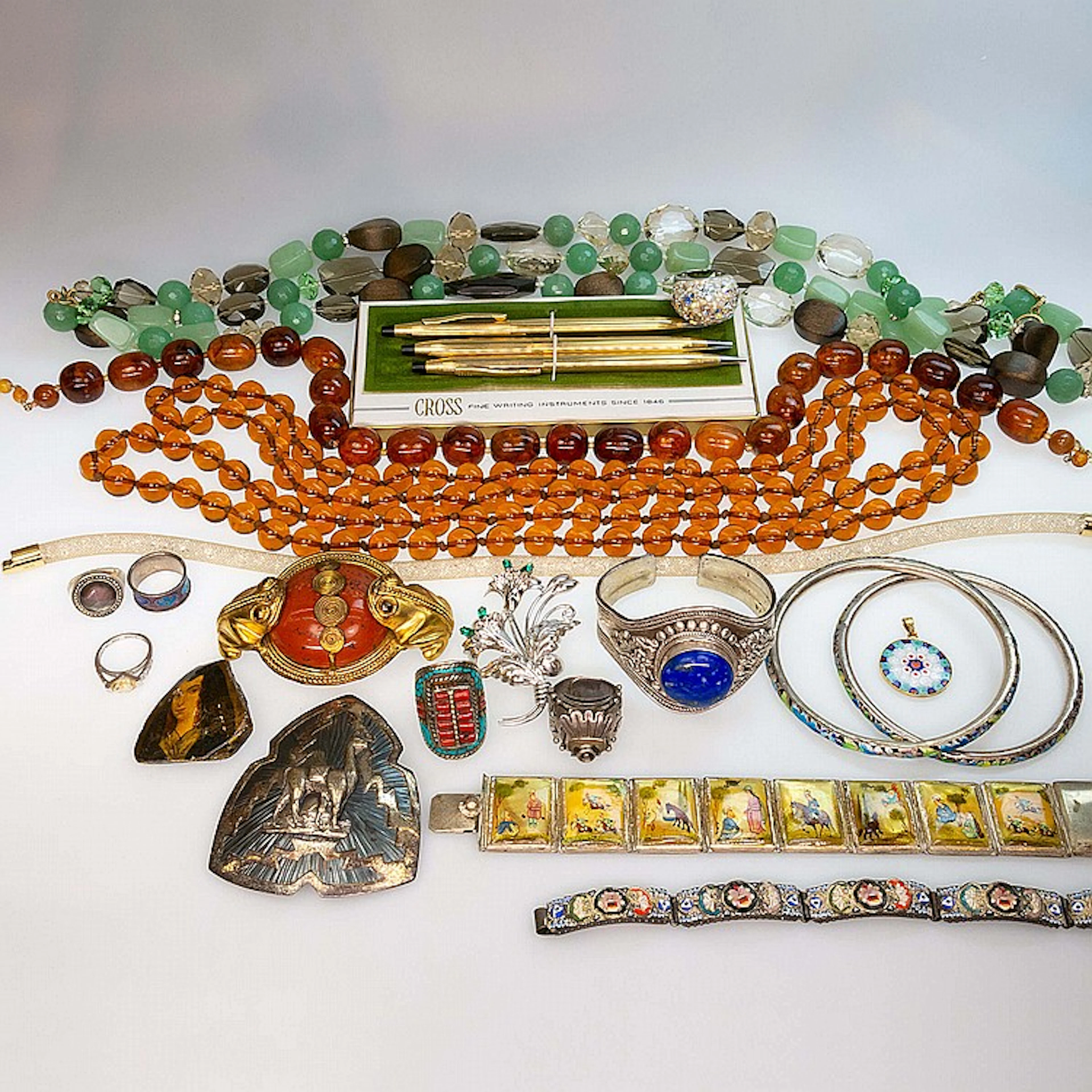 Quantity Of Costume And Silver Jewellery And Pens